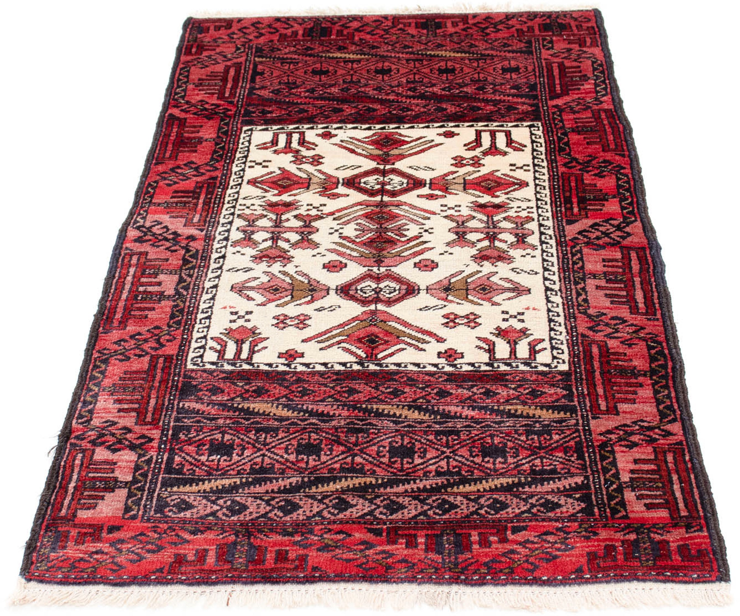 Image of morgenland Orientteppich »Belutsch - 146 x 77 cm - hellrot«, rechteckig, 8 mm Höhe, Wohnzimmer, Handgeknüpft, Einzelstück mit Zertifikat bei Ackermann Versand Schweiz