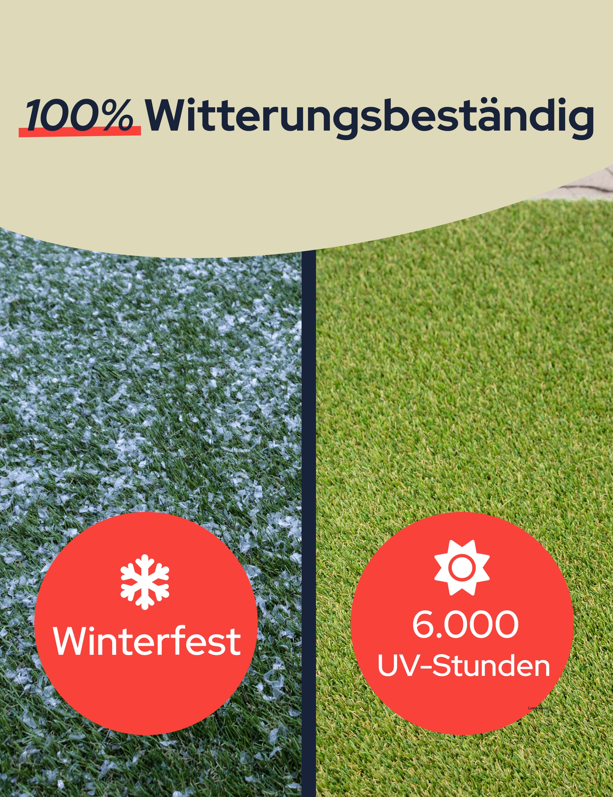 Primaflor-Ideen in Textil Kunstrasen »Kunstrasen MIAMI, Gesamthöhe 22 mm« rechteckig natürliche Optik, wasserdurchlässig, für Balkon, Terrasse & Garten