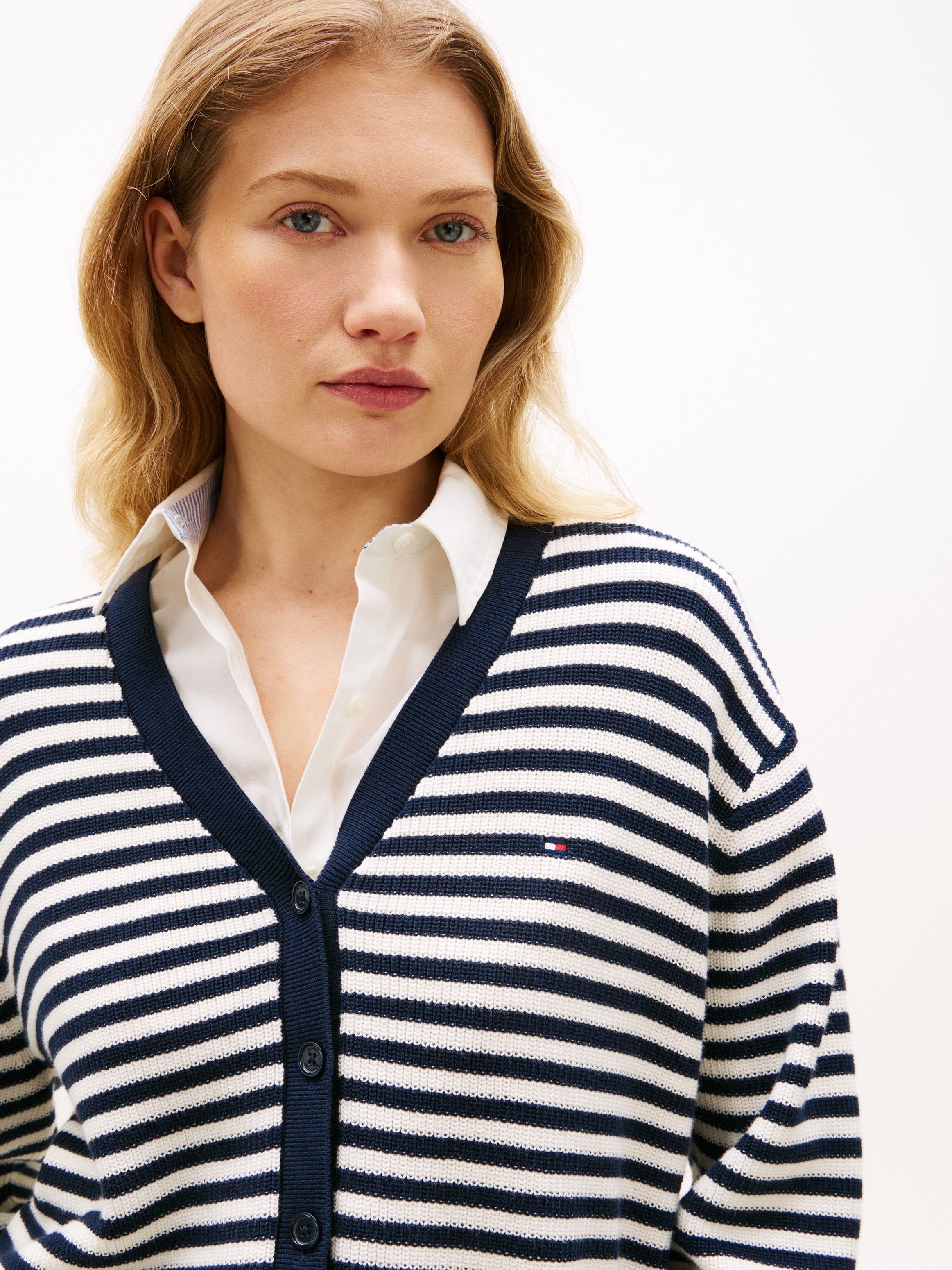 Tommy Hilfiger Pull en tricot »CO CARDI LS CARDI« mit Knopfleiste