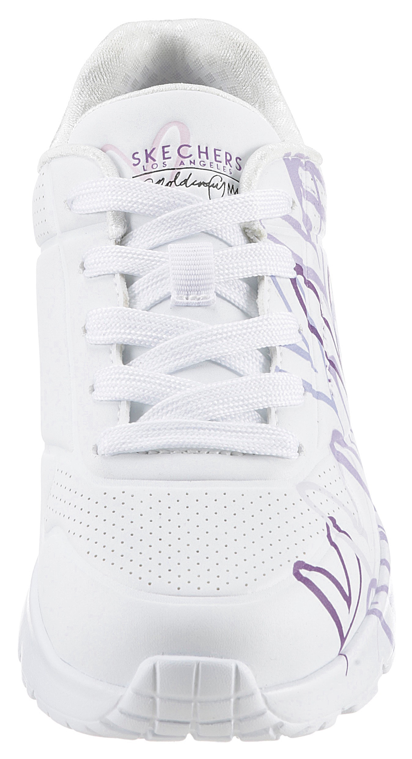 Skechers Sneaker »UNO LITE - SPREAD THE WORLD«, Schnürschuh mit süssem herzchen Print, Grössenschablone zum Download