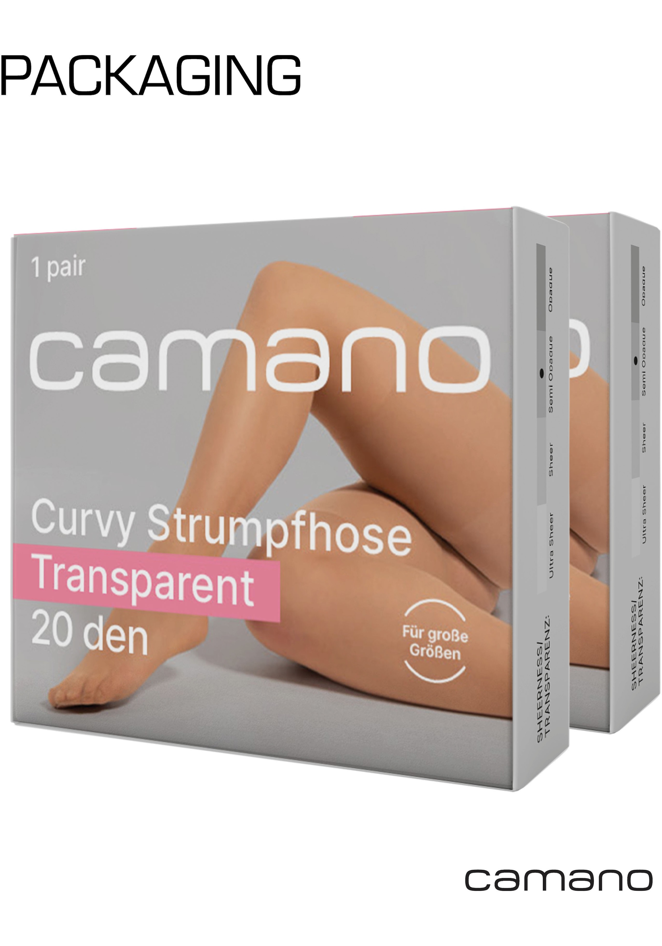 Camano Feinstrumpfhose »fine curvy«, (2er Pack), mit grossen Grössen