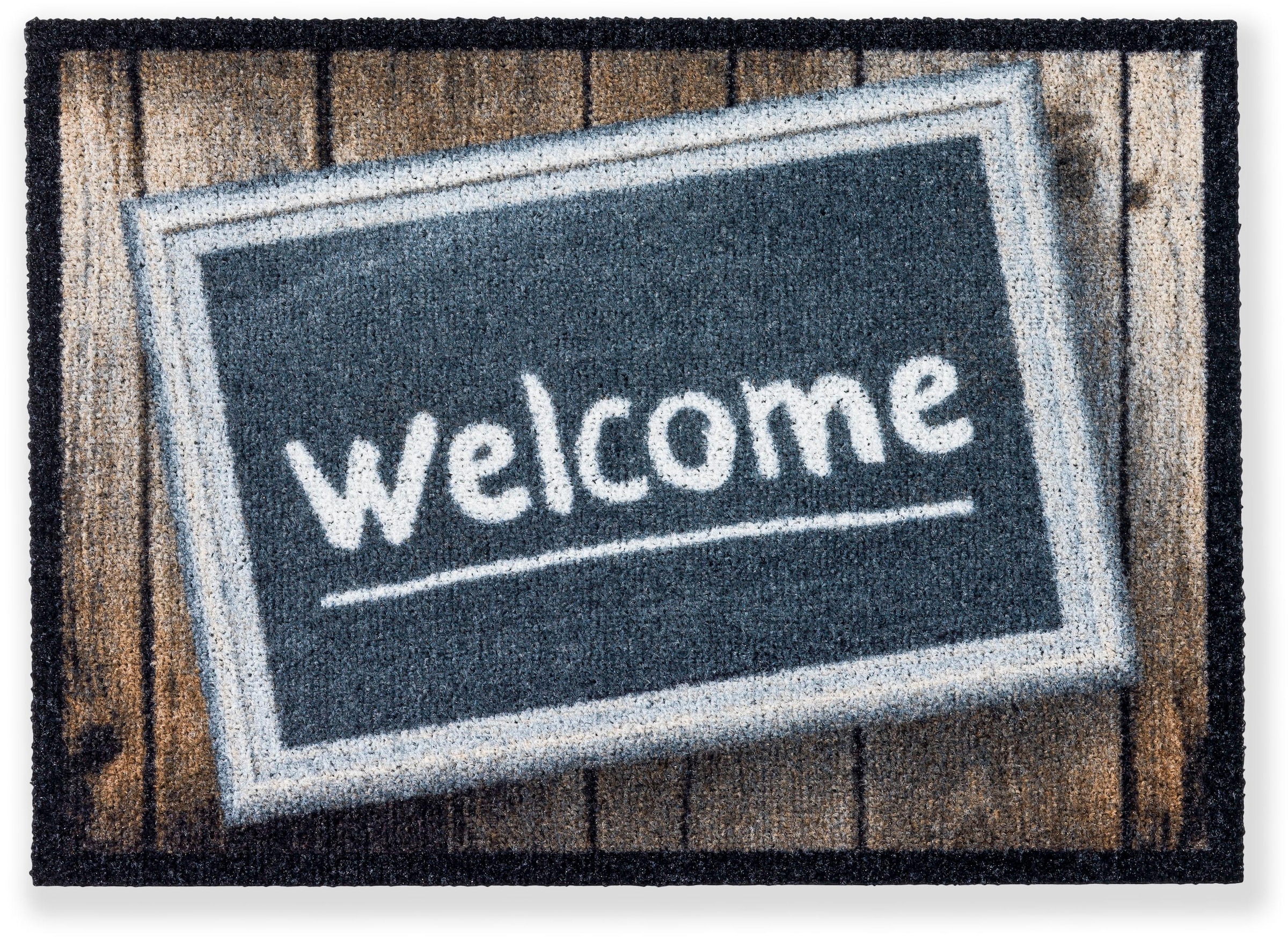 Image of ASTRA Fussmatte "Deco Brush 1630, Welcome" rechteckig 7 mm Höhe Schmutzfangmatte, mit Spruch, In -und Outdoor geeignet