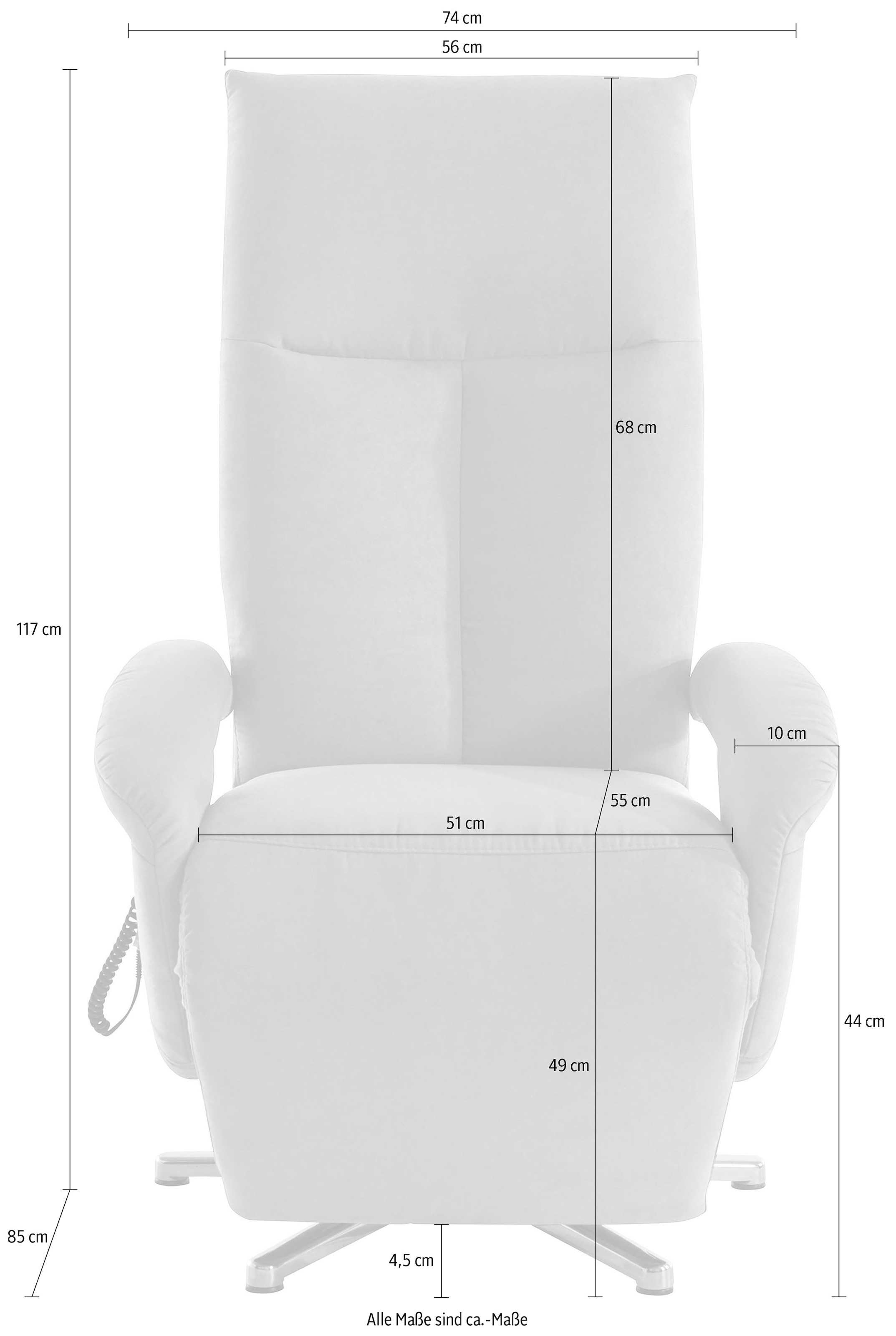 sit&more Fauteuil TV »Tycoon mit Kopfteilverstellung und 360° Drehfunktion« wahlweise manuell oder elektrischer Funktion, auch mit Akku (kabellos)