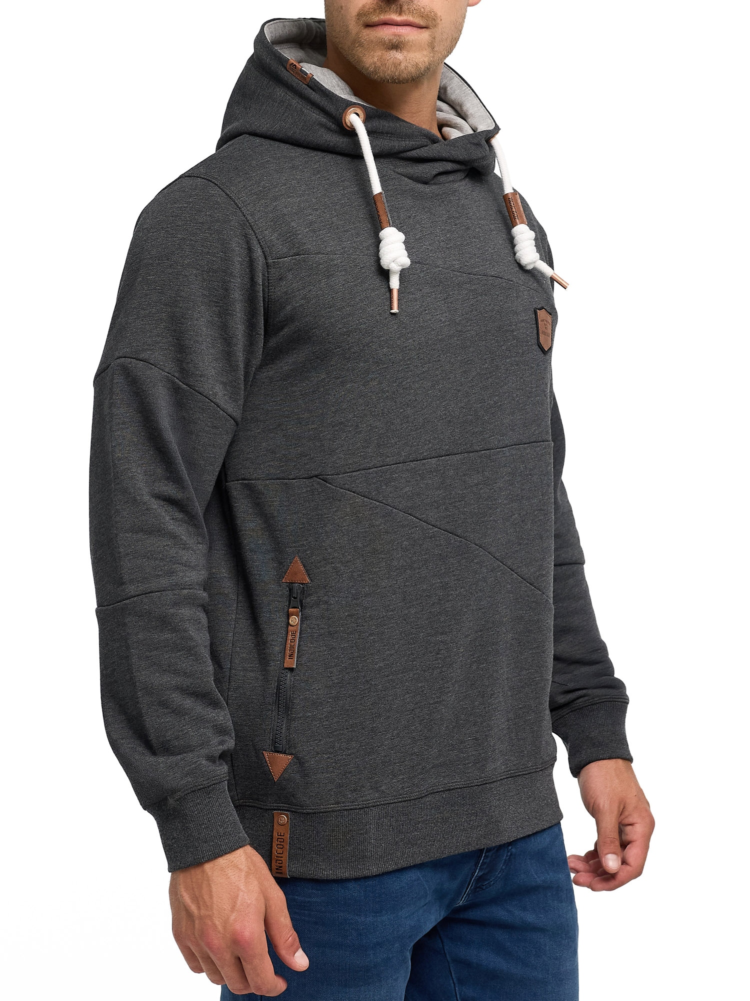 Indicode Sweat à capuche »INAix«, mélange coton, coupe régulière
