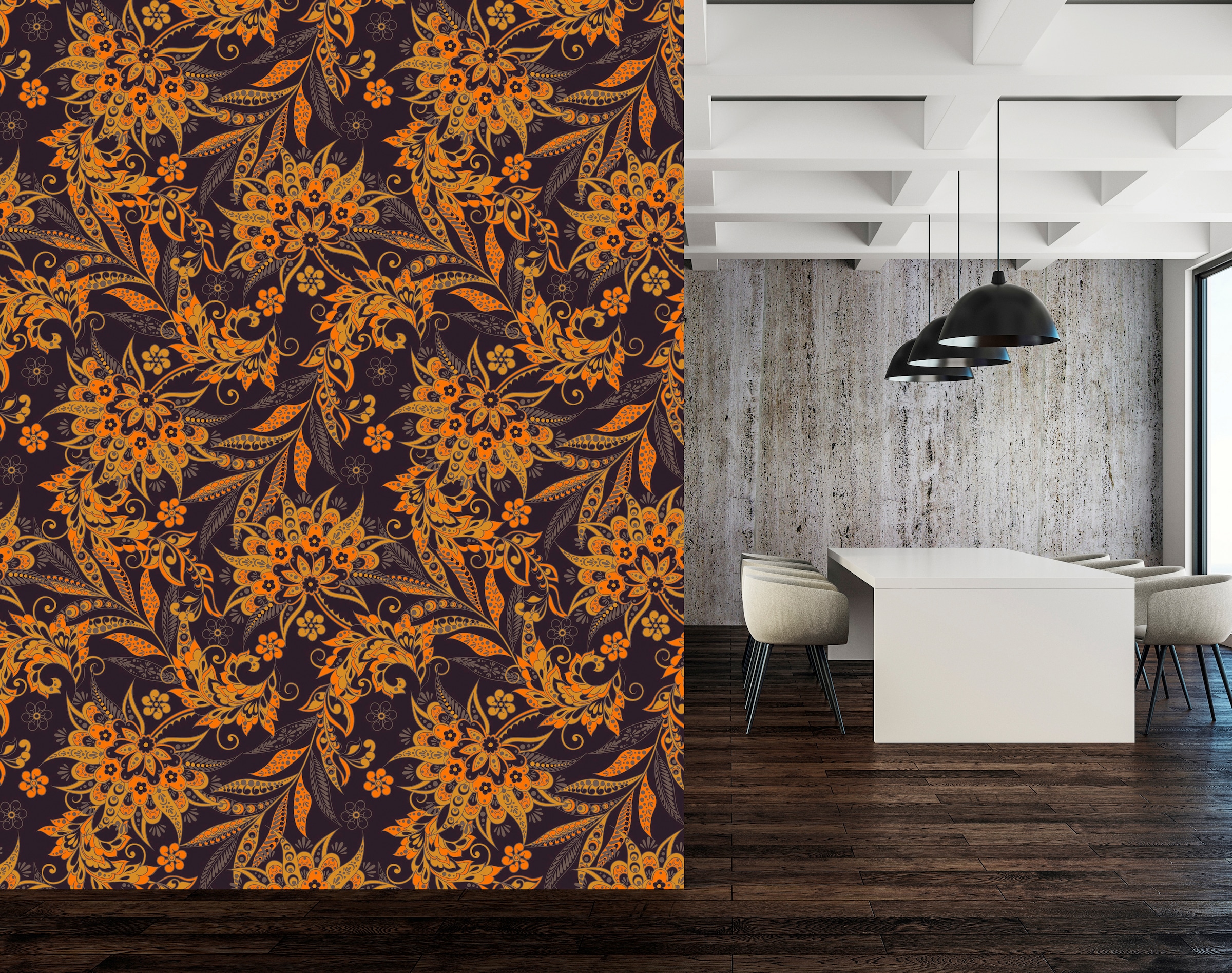 queence Vinyltapete »Elena« Motiv | bedruckt | botanisch | floral | gemustert | natürlich glatt 90x250cm, selbstklebend, kinderleichte Anbringung, , Sticker