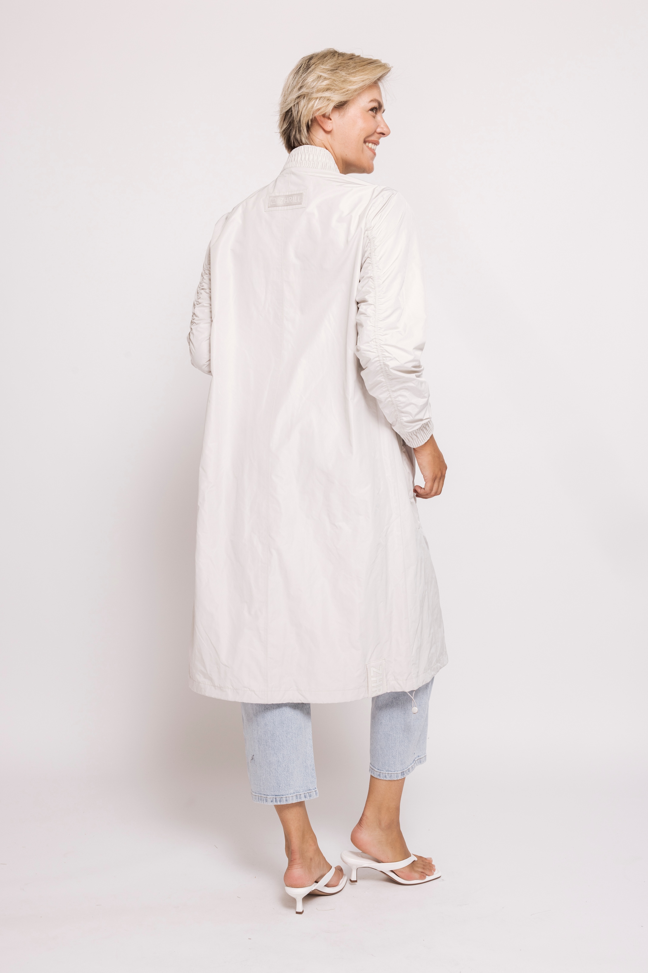 Zhrill Manteau long »PANTA« Longueur genou, fermeture éclair bidirectionnelle, col montant