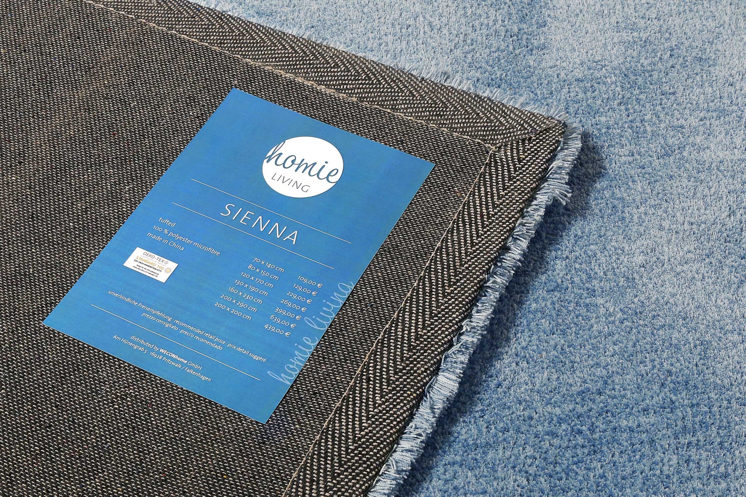 Homie Living Teppich »Sienna« rechteckig 20 mm Höhe Hochflor, Microfaser, uni, weich & kuschelig, Wohnzimmer, Schlafzimmer