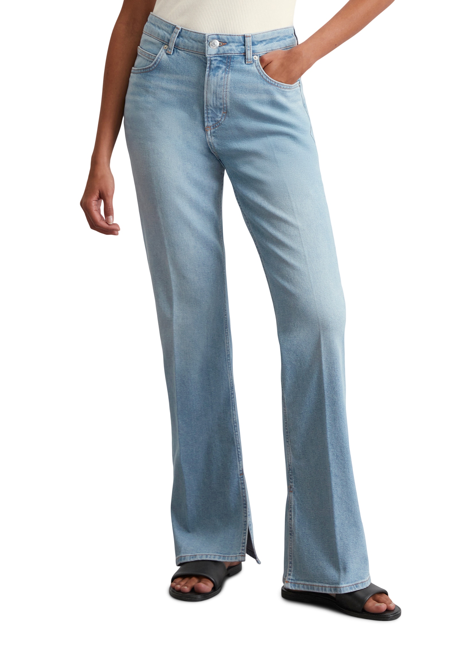 Image of Marc OPolo Bootcut-Jeans "Kiruna" Schlitze an der Beininnenseite, hohe Leibhöhe