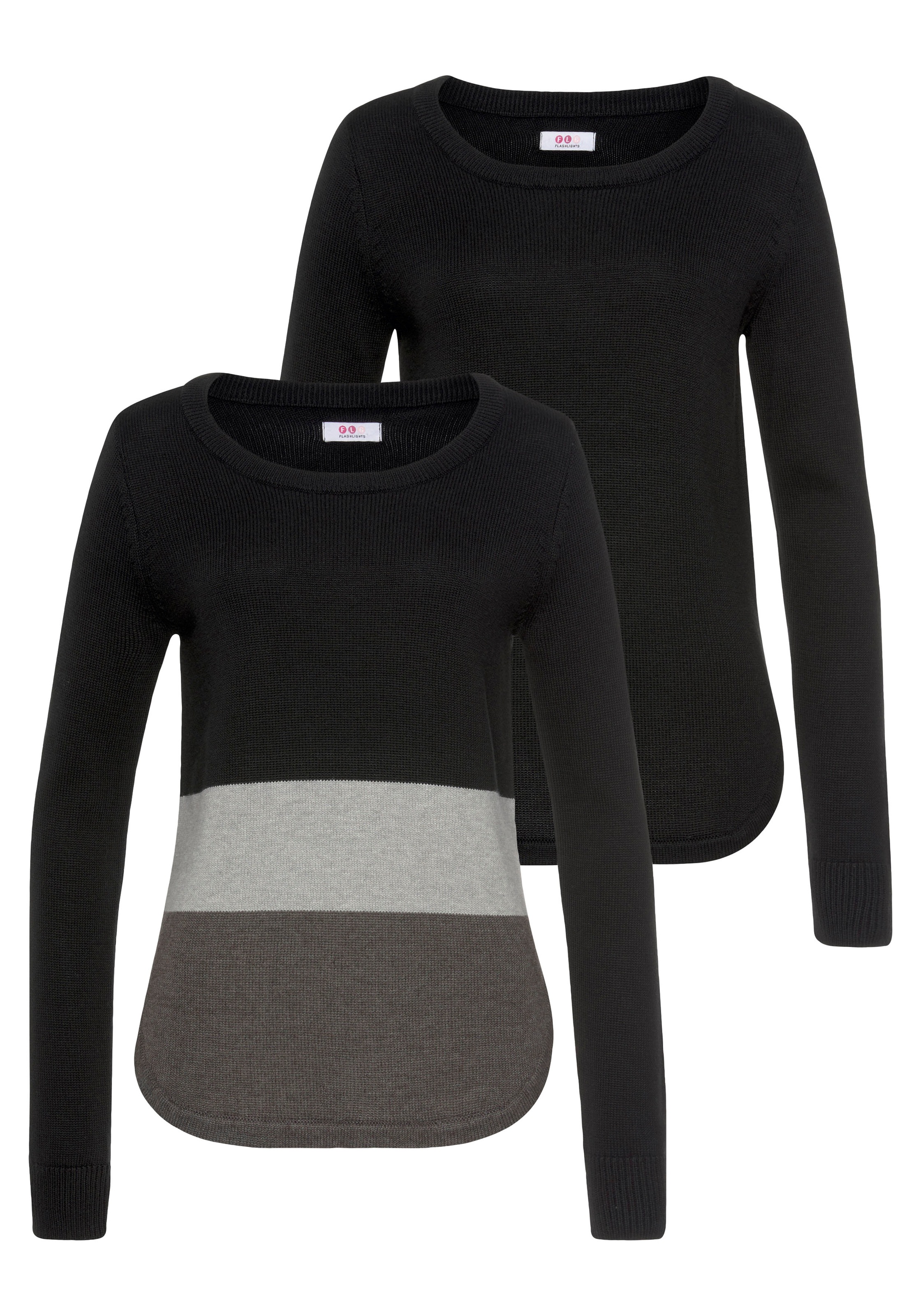 Image of Flashlights Rundhalspullover, (Packung, 2er-Pack), In uni und Colorblocking bei Ackermann Versand Schweiz
