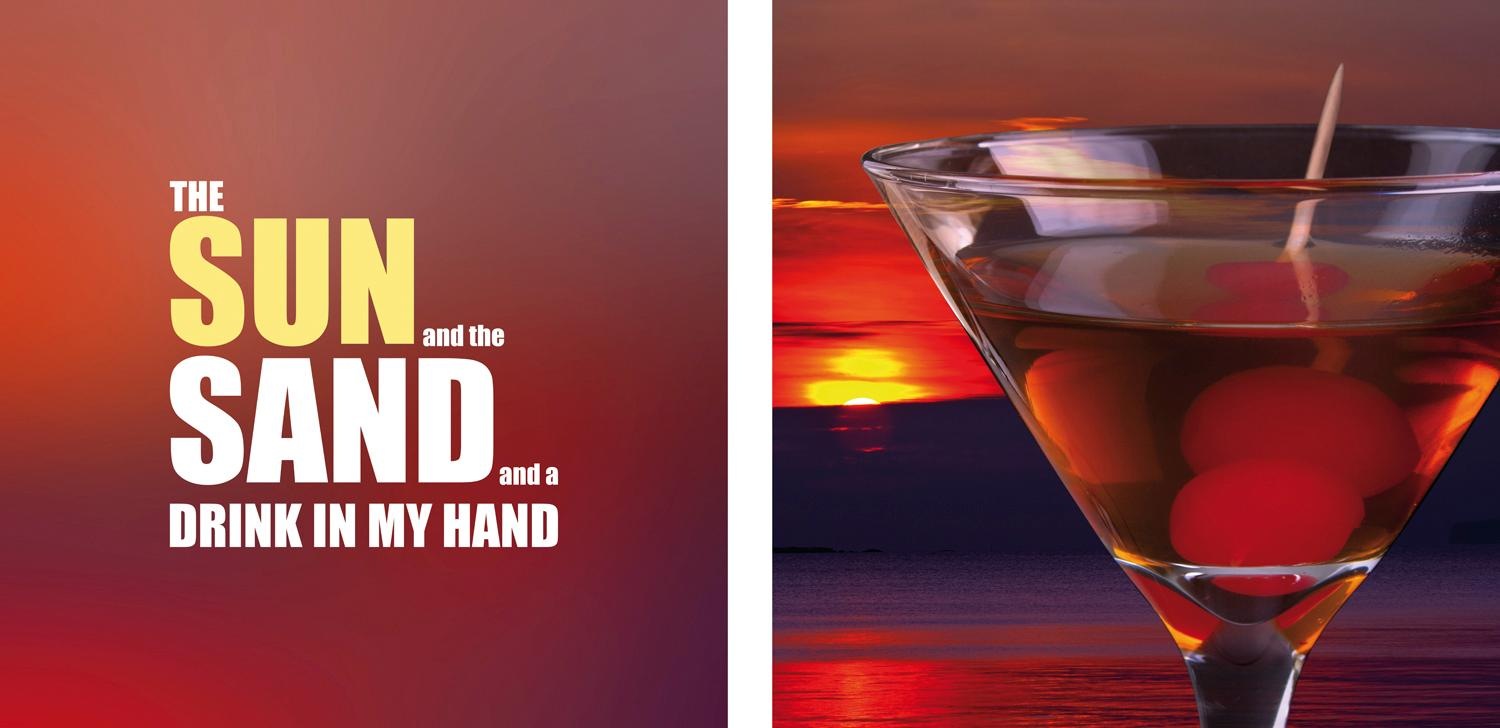 Image of queence Leinwandbild "Sun, Sand & Drink" Bar & Lounges Getränke Kunst Modern Schriftzug Schriftzüge Spa Spa Bilder Sprüche Sprüche & Texte Set, Premium-Leinwandstoff, Handarbeit aus Deutschland, Spruch, 2er Set