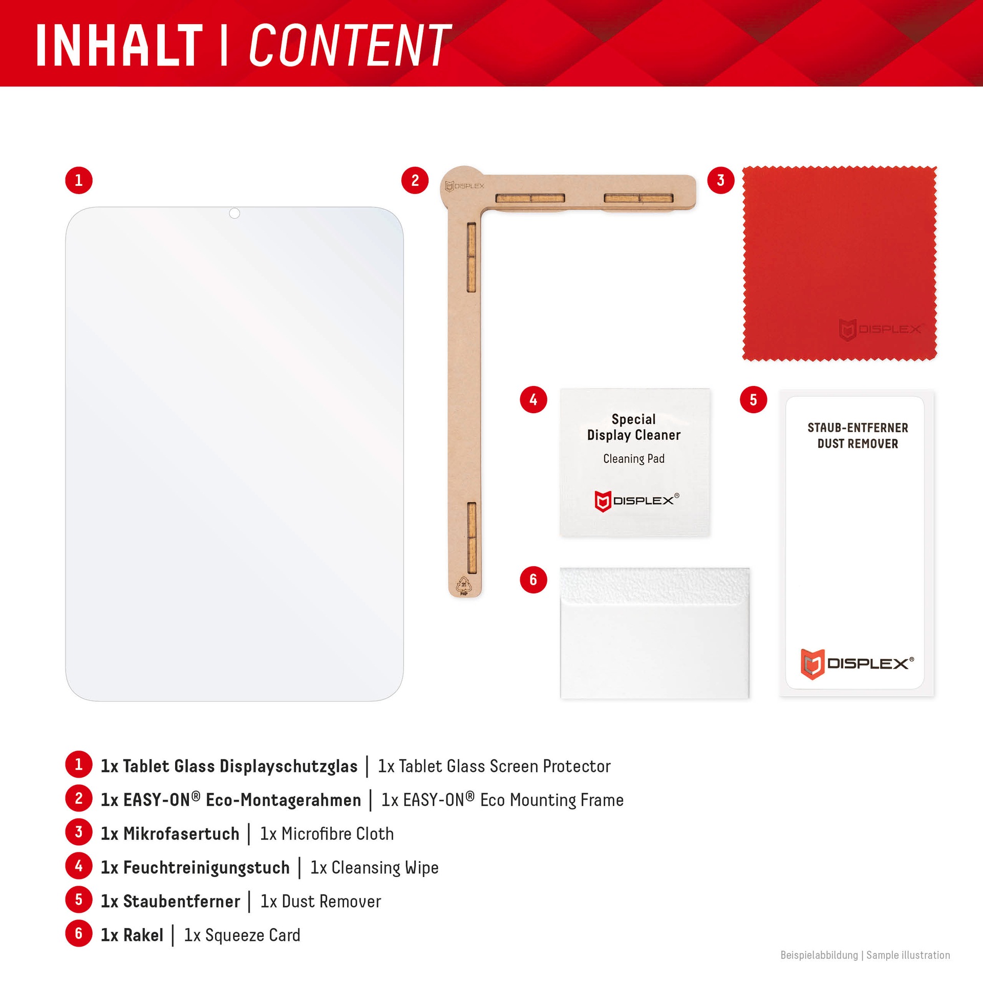 Displex Displayschutzglas »Tablet Glass«, Displayschutzfolie, Schutzfolie, Bildschirmschutz, kratz- & stossfest