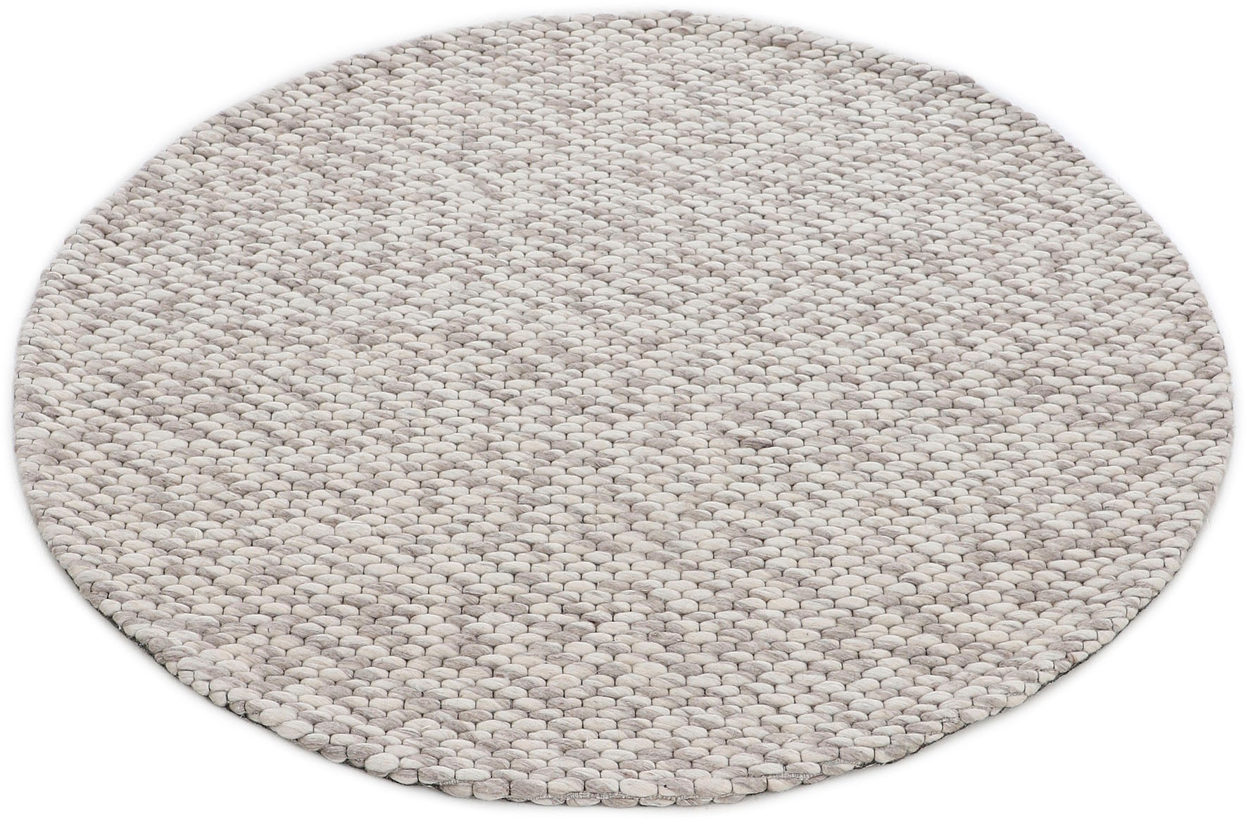 carpetfine Wollteppich »Sina«, rund, 14 mm Höhe, grobe Struktur, Zeitloses Design, reine Wolle, Wohnzimmer