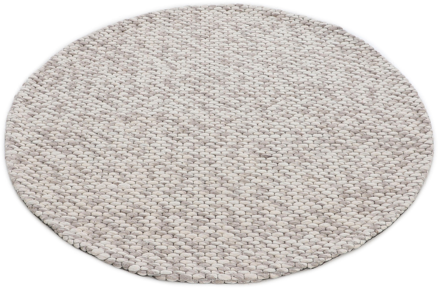 carpetfine Wollteppich »Sina«, rund, grobe Struktur, Zeitloses Design, reine Wolle, Wohnzimmer