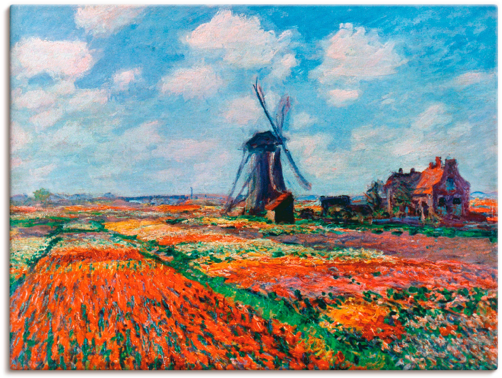 Image of Artland Leinwandbild "Tulpenfelder in Holland, 1886" Blumenwiese 1 Stk. tlg. auf Holzrahmen gespannt