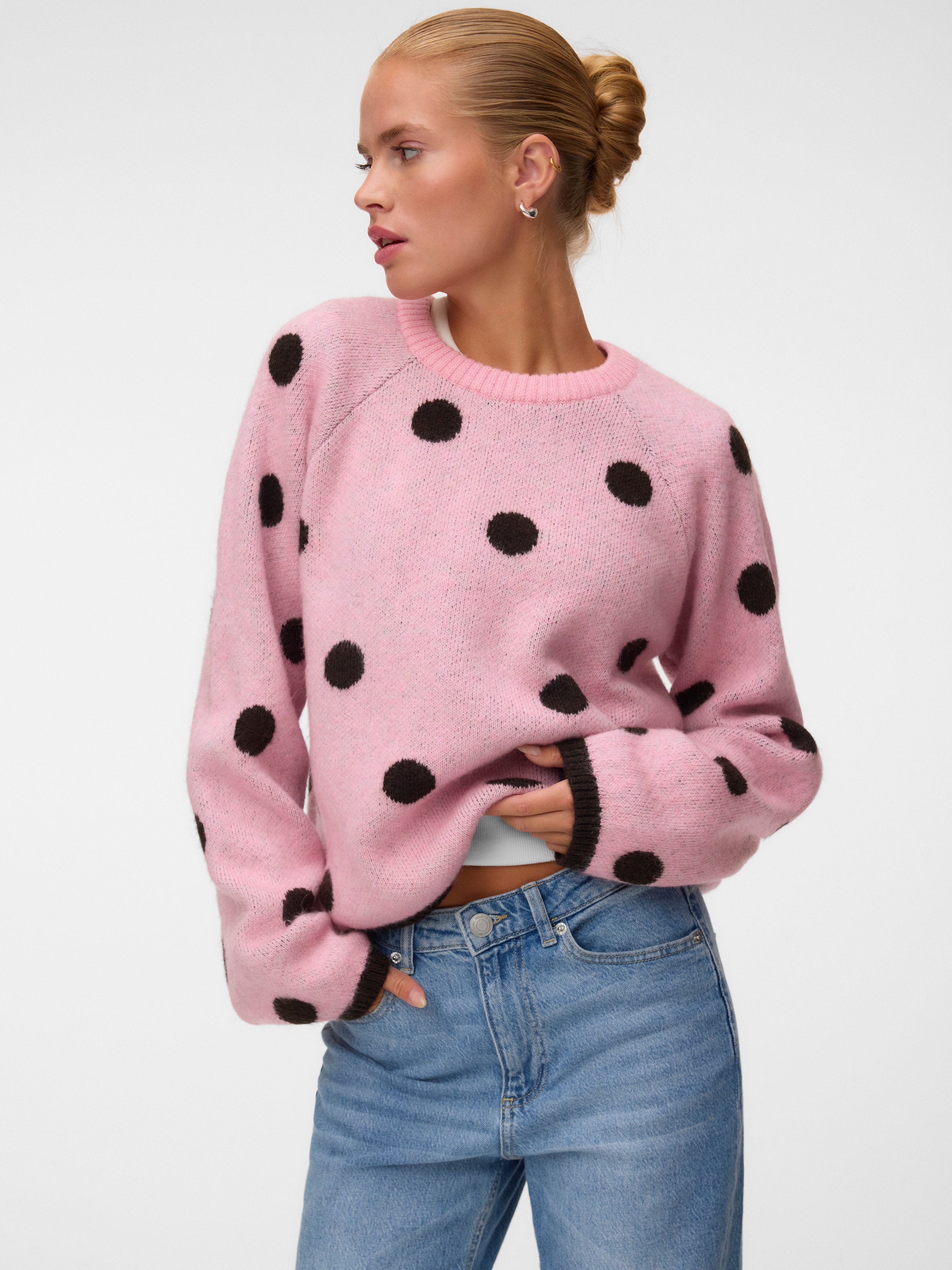 Image of Vero Moda Rundhalspullover "VMLIV LS KNIT EXP EXP" Kunstfaser