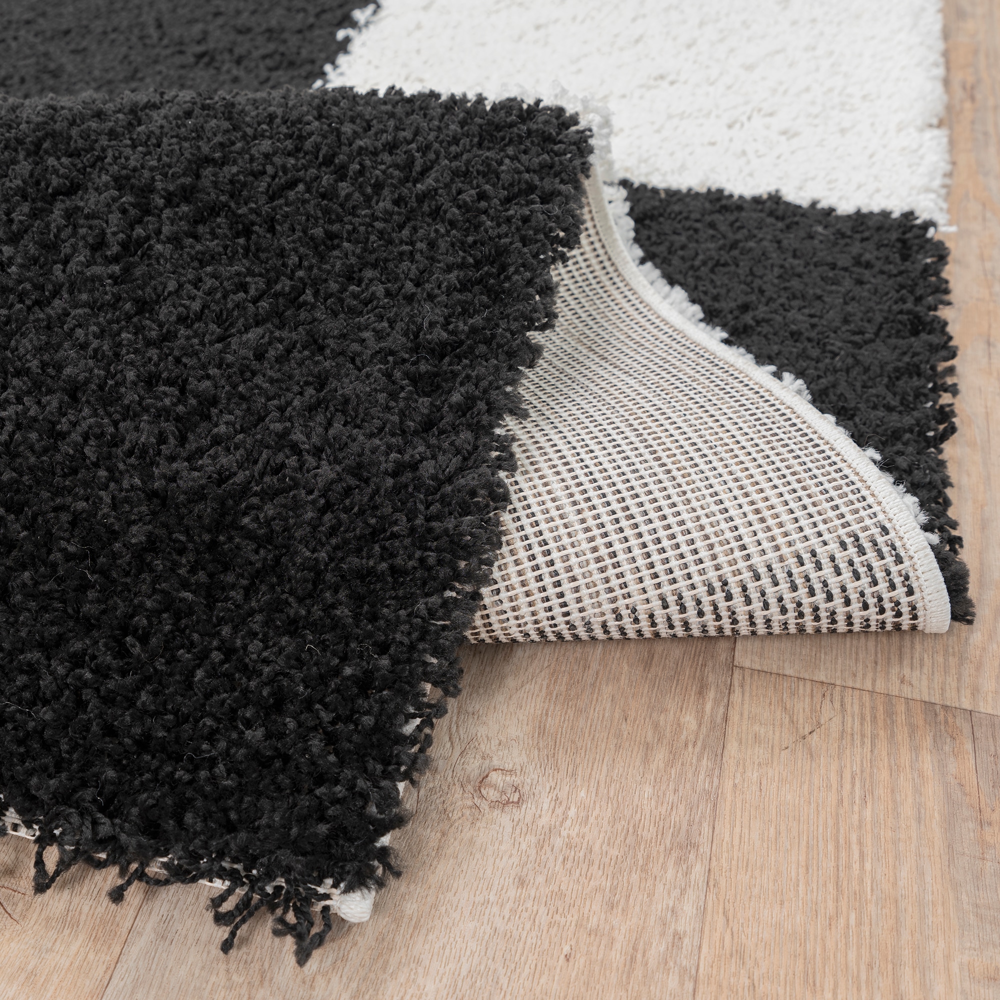 Sanat Hochflor-Teppich »Milano 1250 , auch als Läufer und in Rund« rechteckig 30 mm Höhe Hochflor, Shaggy, Karo, Wohnzimmer, Schlafzimmer