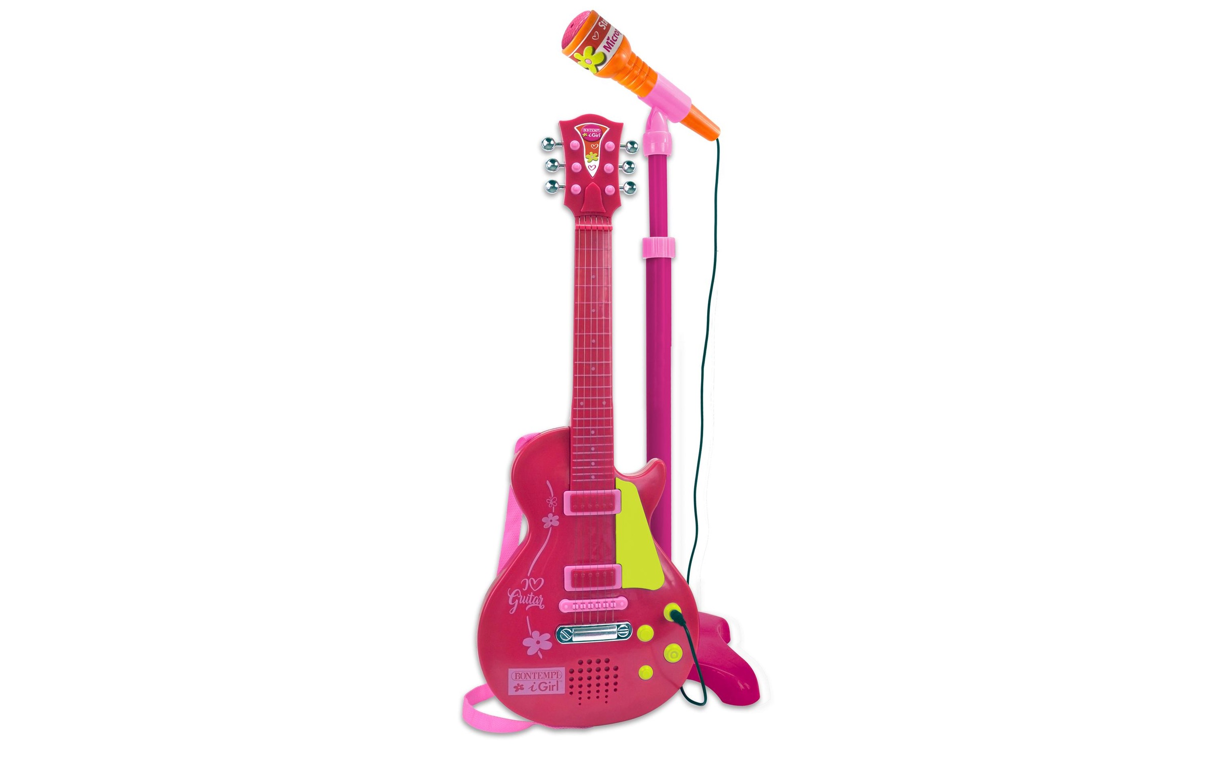 Spielzeug-Musikinstrument »Rockgitarre mit Standmikrofon Pink«