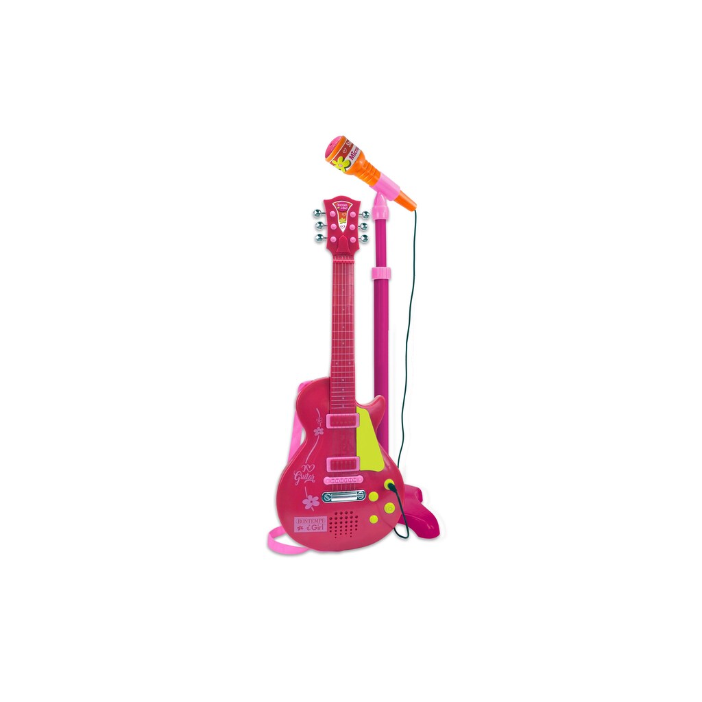 Bontempi Spielzeug-Musikinstrument »Rockgitarre mit Standmikrofon Pink«