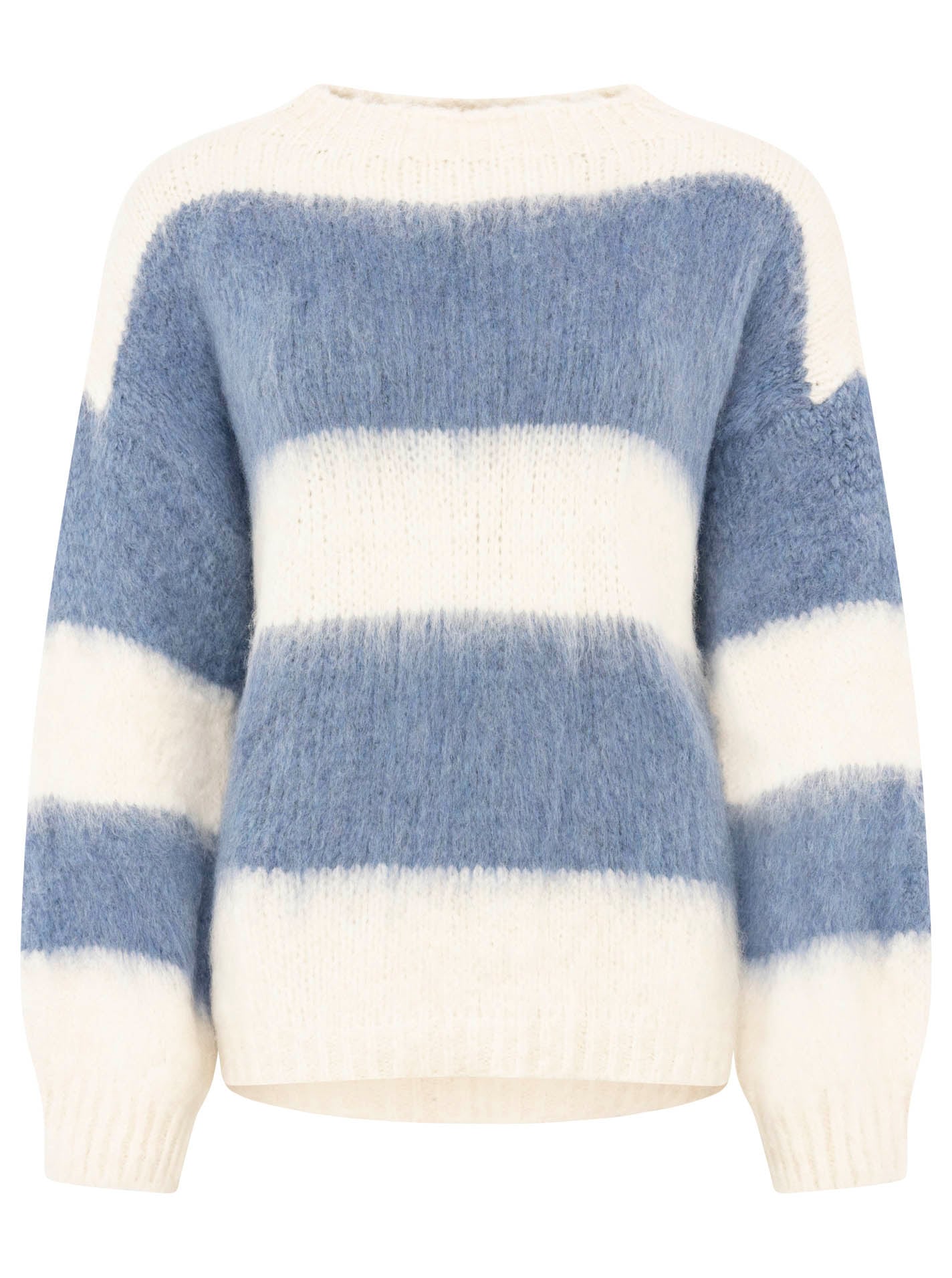 Zwillingsherz Pull en tricot »"Streifen"« kuschelig mit Rundhalsausschnitt, Blockstreifen und Wollanteil