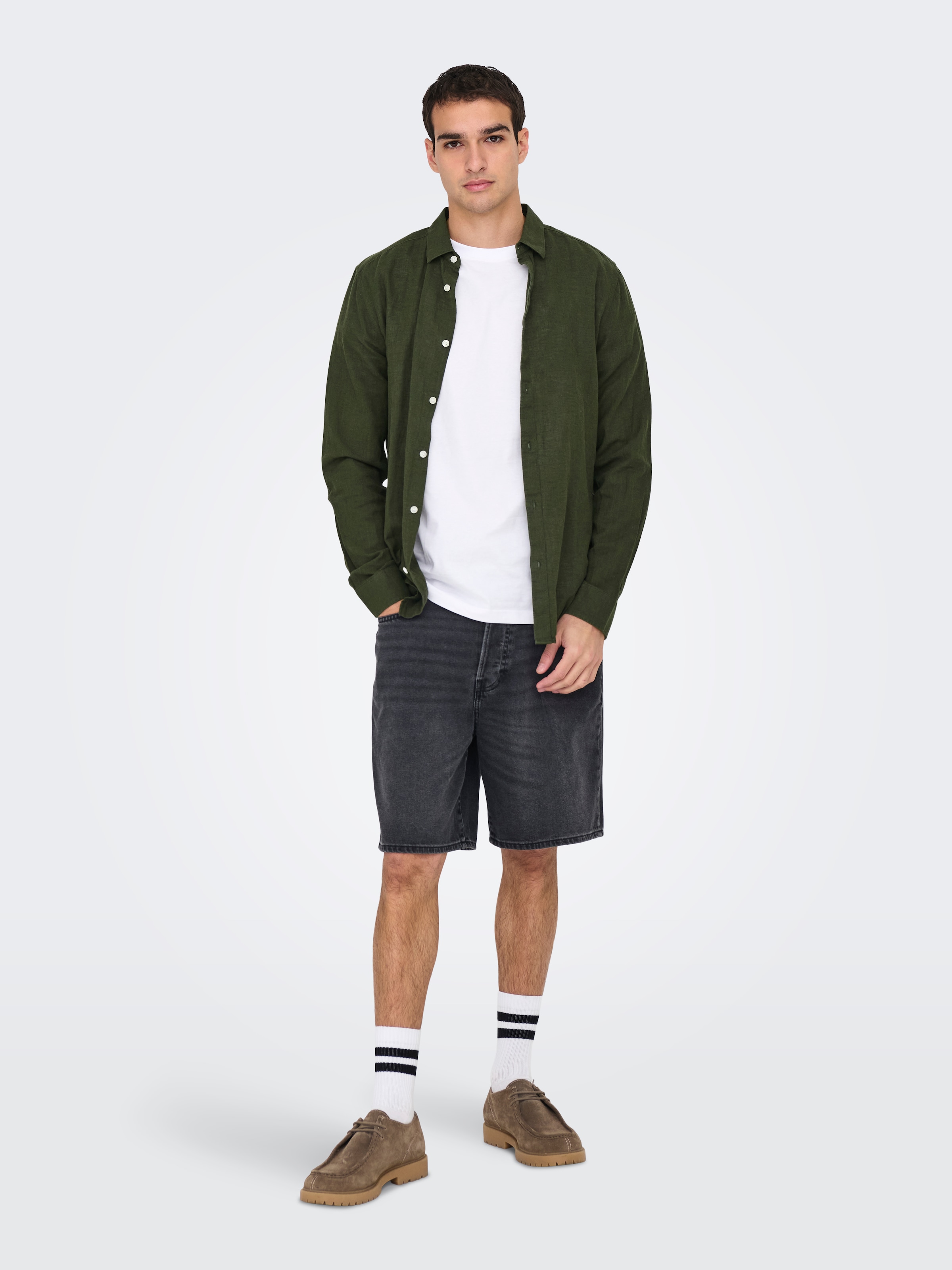 ONLY & SONS Chemise à manches longues »ONSCAIDEN LS SOLID LINEN SHIRT NOOS«