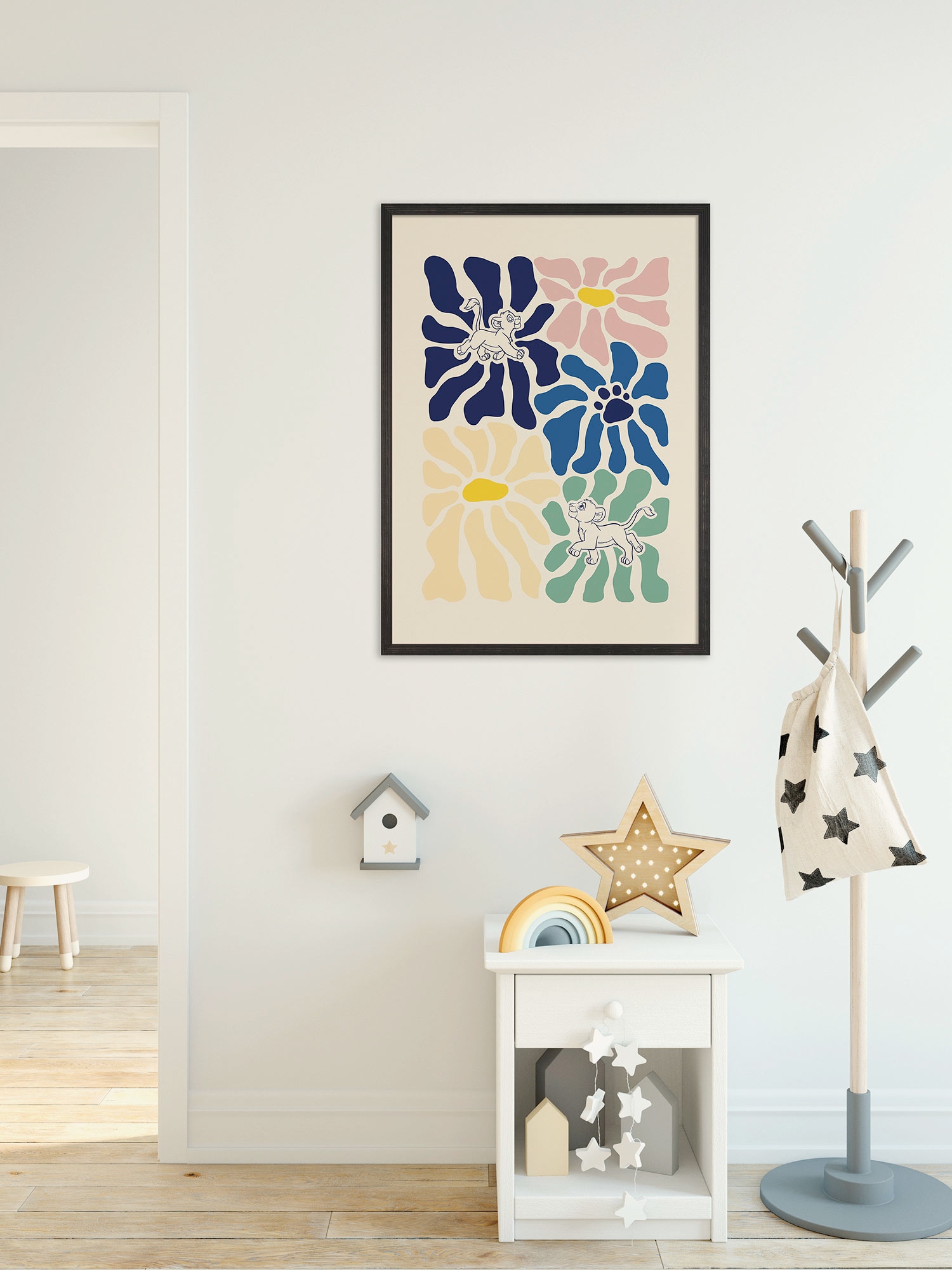Image of Komar Wandbild "Disney The Lion King Between Flowers" Disney Set, 1 Stk. tlg. 30 x 40 cm (Breite x Höhe) - Kinderzimmer, Dekoration