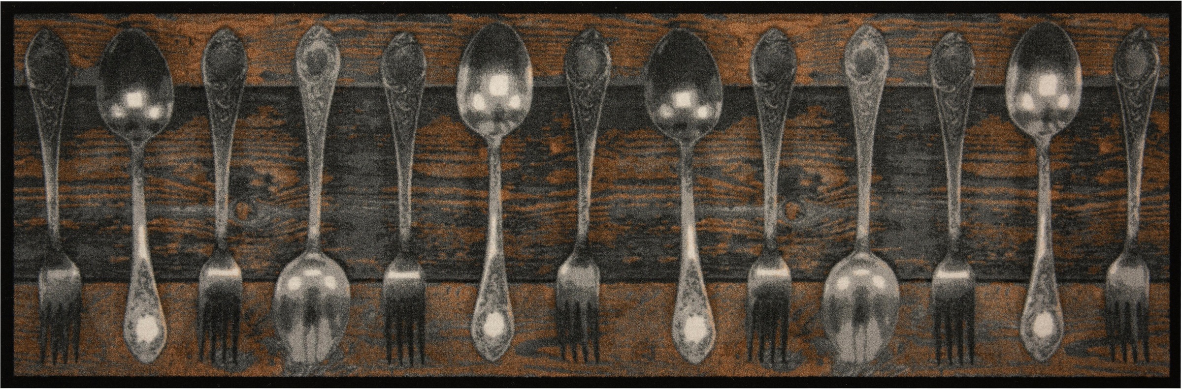 Image of Zala Living Küchenläufer »Fork & Spoon«, rechteckig, 5 mm Höhe, In/-und Outdoor geeignet, Kurzflor, Läufer, Flur, Terrasse, Garten, Küche Waschbar, Rutschhemmend, Pflegeleicht bei Ackermann Versand Schweiz