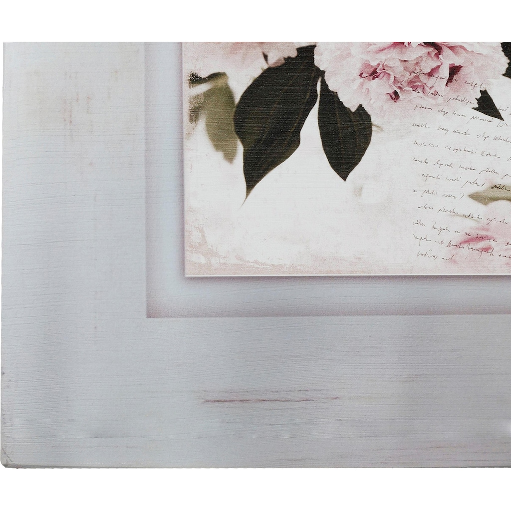 Home affaire Holzbild »Rosa Blumen«, 40/40 cm