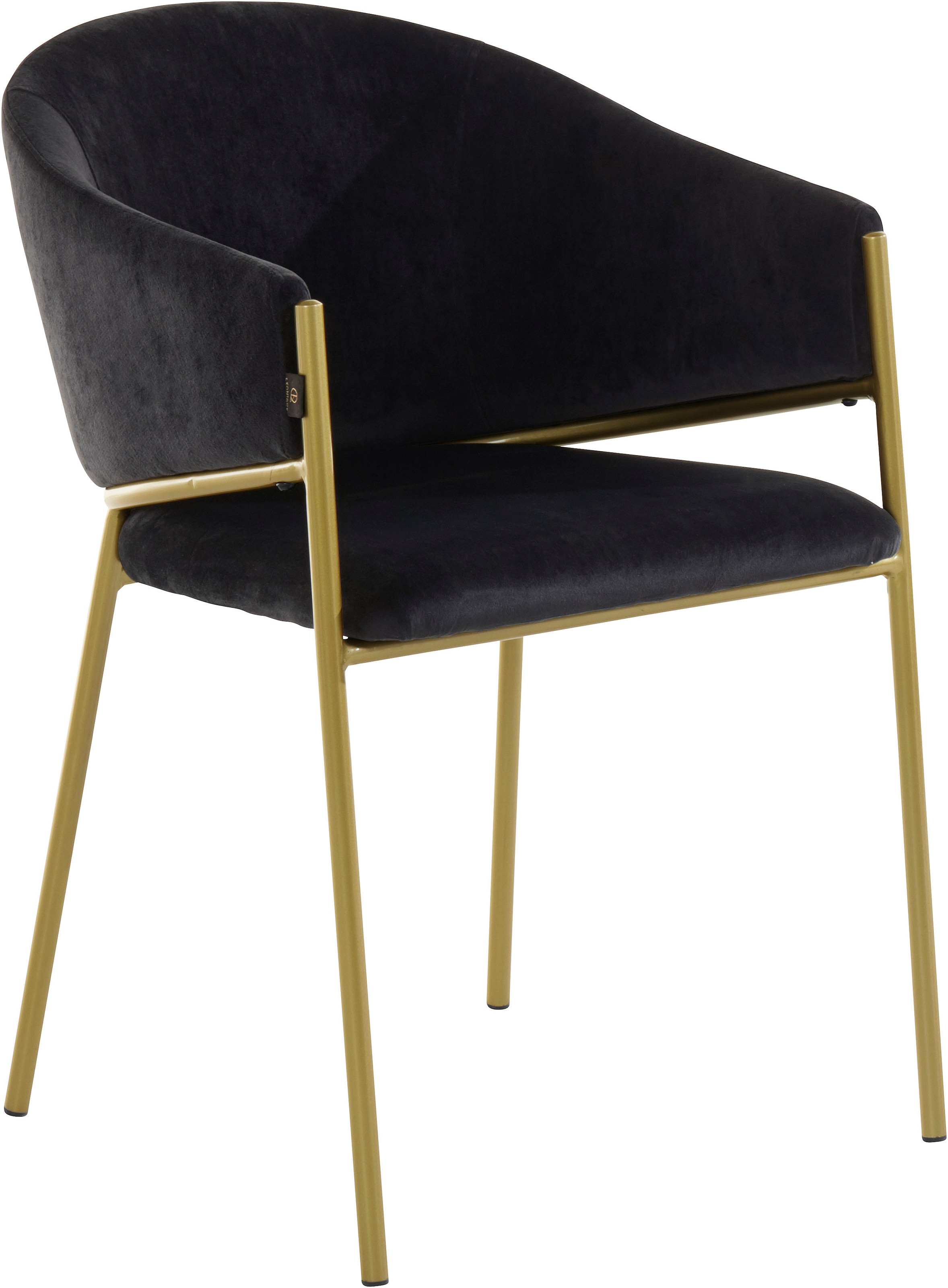 Leonique Esszimmerstuhl »Évreux«, jetzt kaufen cm 2 Sitzhöhe 49 einem mit Metallgestell, Veloursstoff, St., goldenen