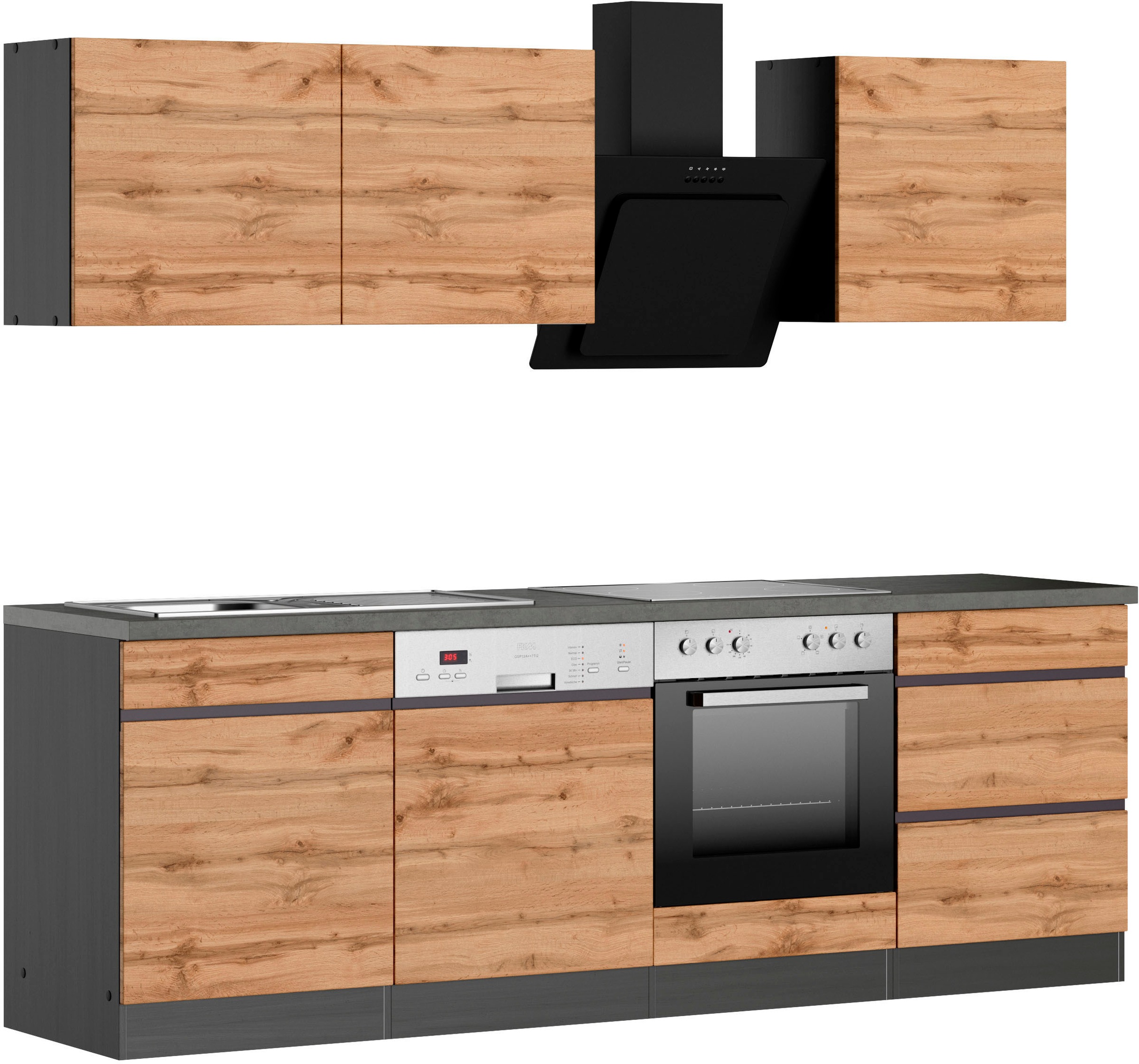 KOCHSTATION Winkelküche »KS-Riesa« Stellbreite 340x150 cm, wahlweise mit oder ohne E-Geräte