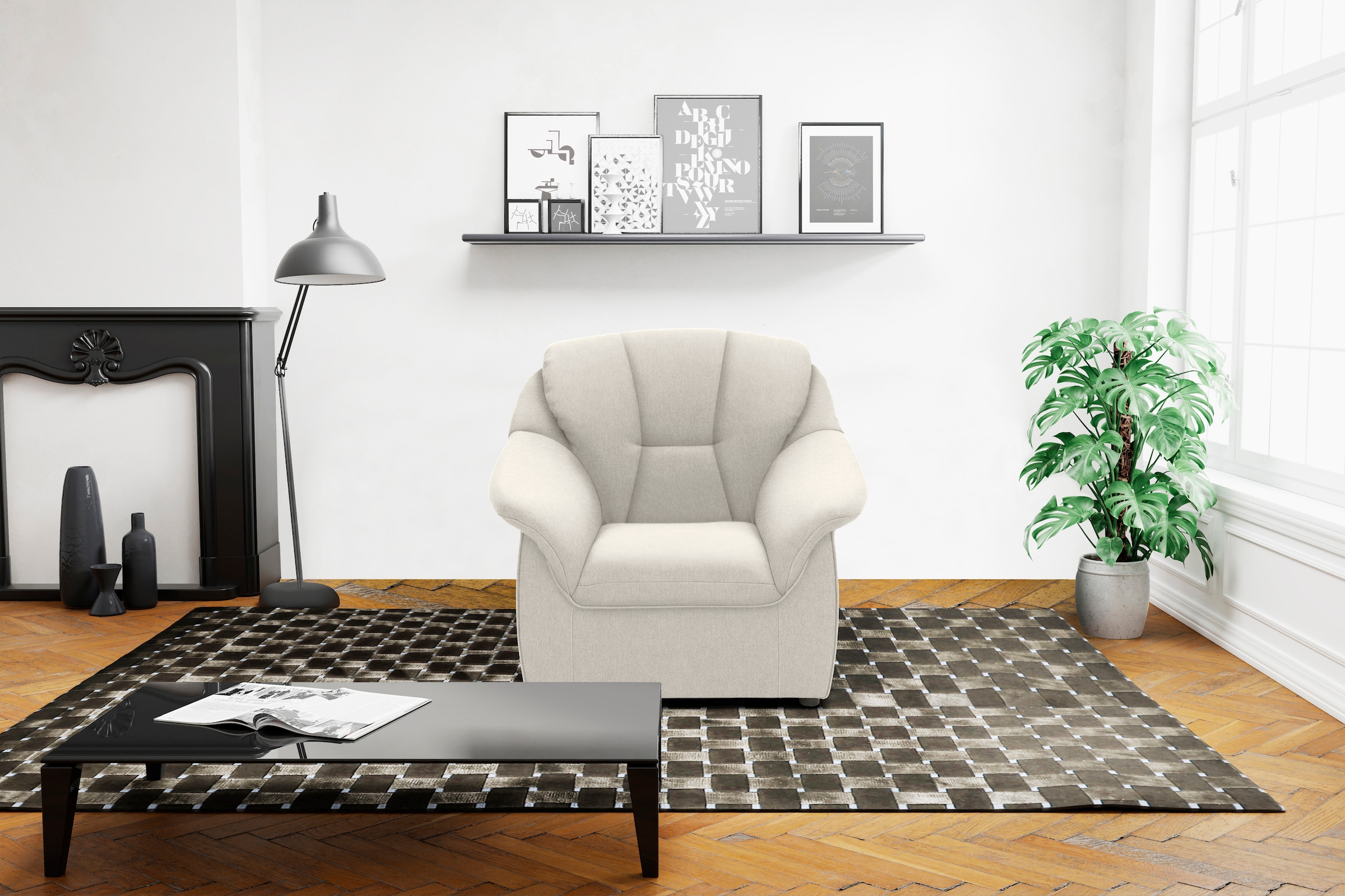 DOMO collection Sessel »Faenza für kleine Räume, zeitlos und elegant, kompakte Masse«