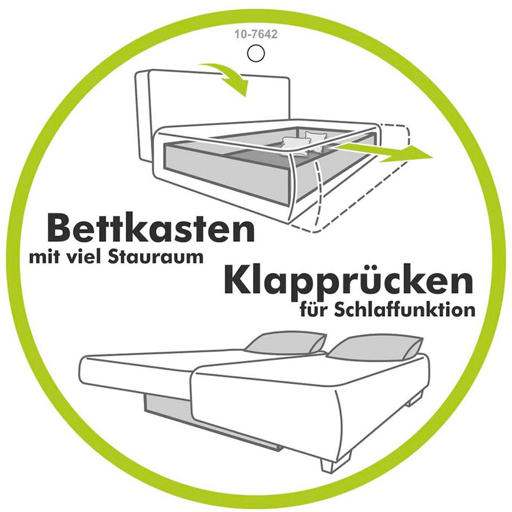 Jockenhöfer Gruppe Schlafsofa »Noah, B: 202 cm, Liegefl.154x202 cm« mit Schlaffunktion & Bettkasten