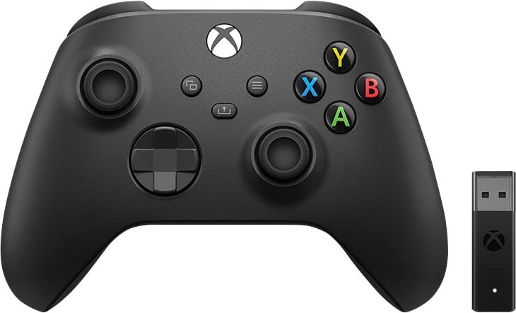 Image of Xbox Wireless-Controller »Carbon Black«, inkl. Wireless Adapter für Windows 10 bei Ackermann Versand Schweiz