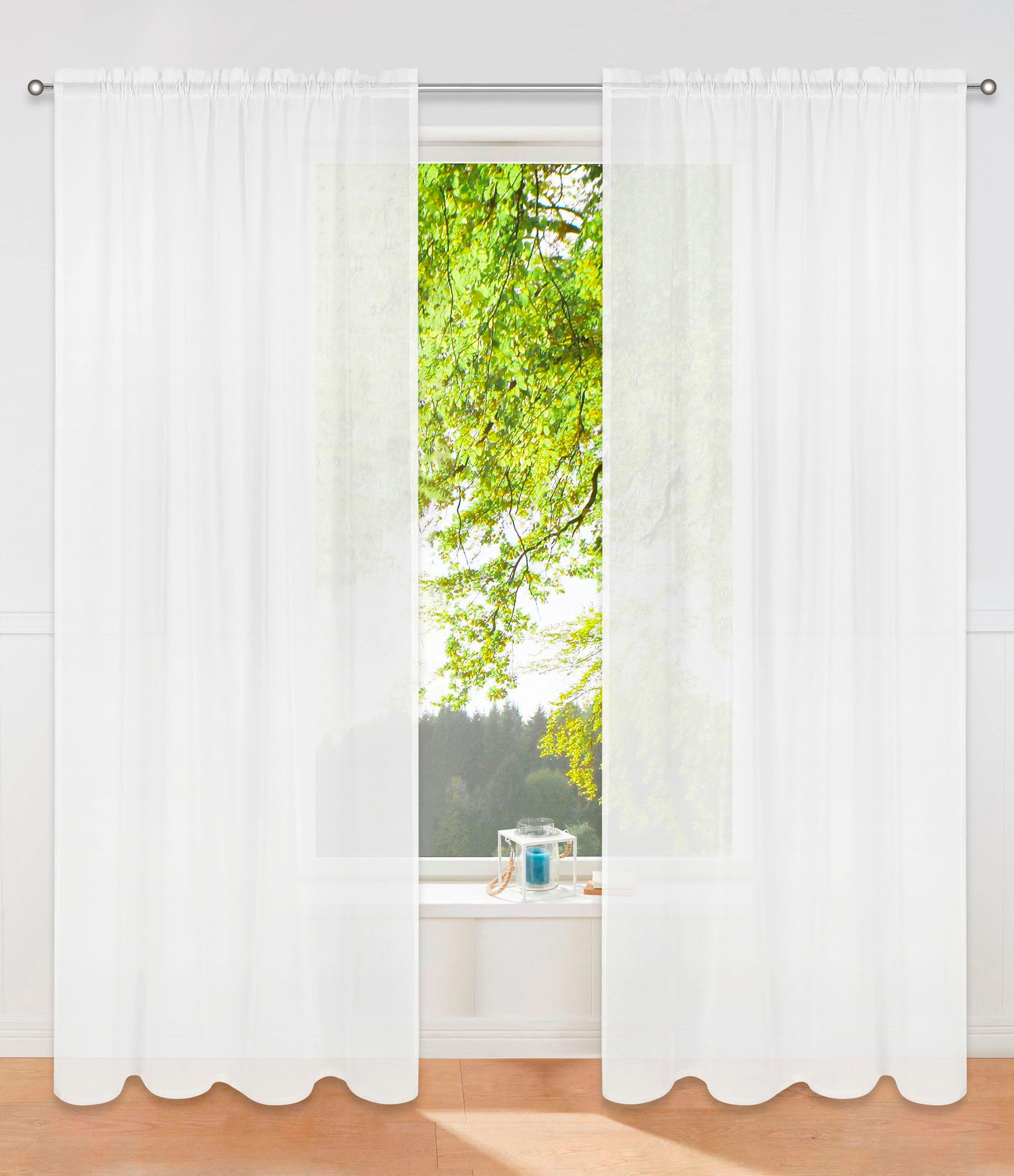 Image of GOODproduct Gardine "Dolly" Stangendurchzug 1 Stk. tlg. Stangendurchzug, transparent, gewebt, Pflegeleicht, eleganter Fall