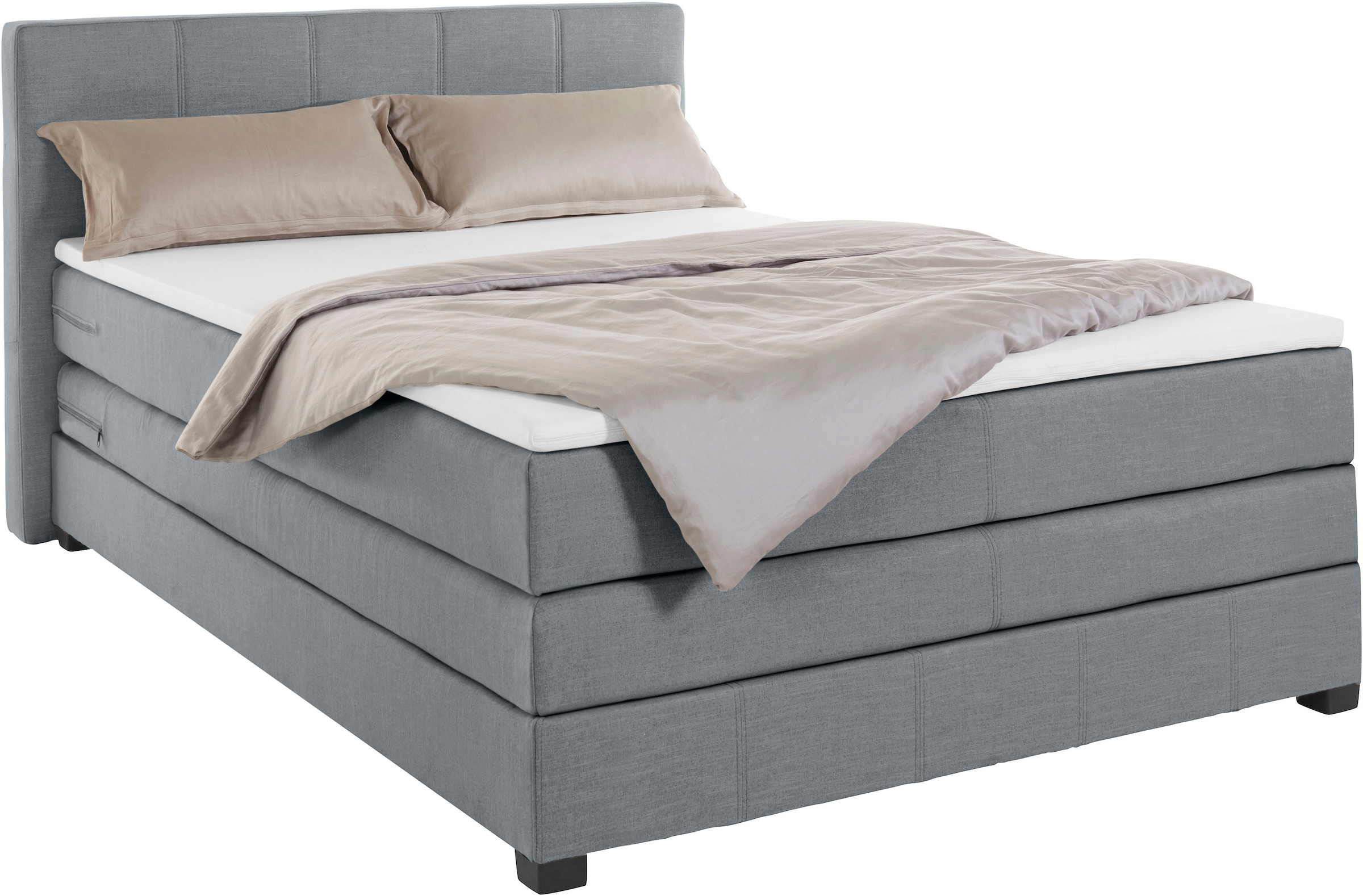 Boxspringbett »Peetu«, Taschenfederkern-Matratze, in 4 Breiten und 4 Farben, incl. Topper