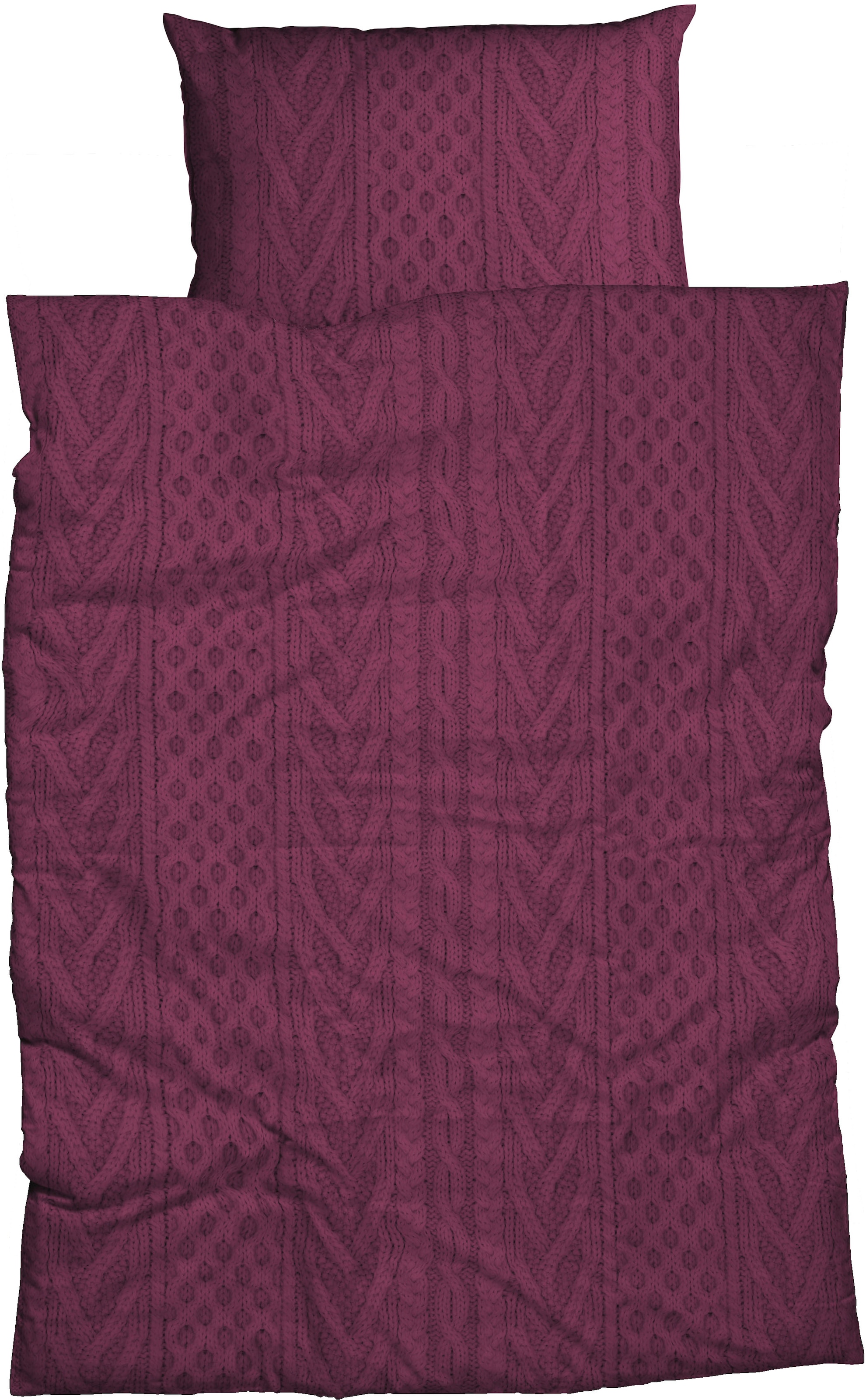 Image of CASATEX Bettwäsche "Eger" 2 Stk. kuschelig und flauschig, optisch wie ein grob gestrickter Pullover