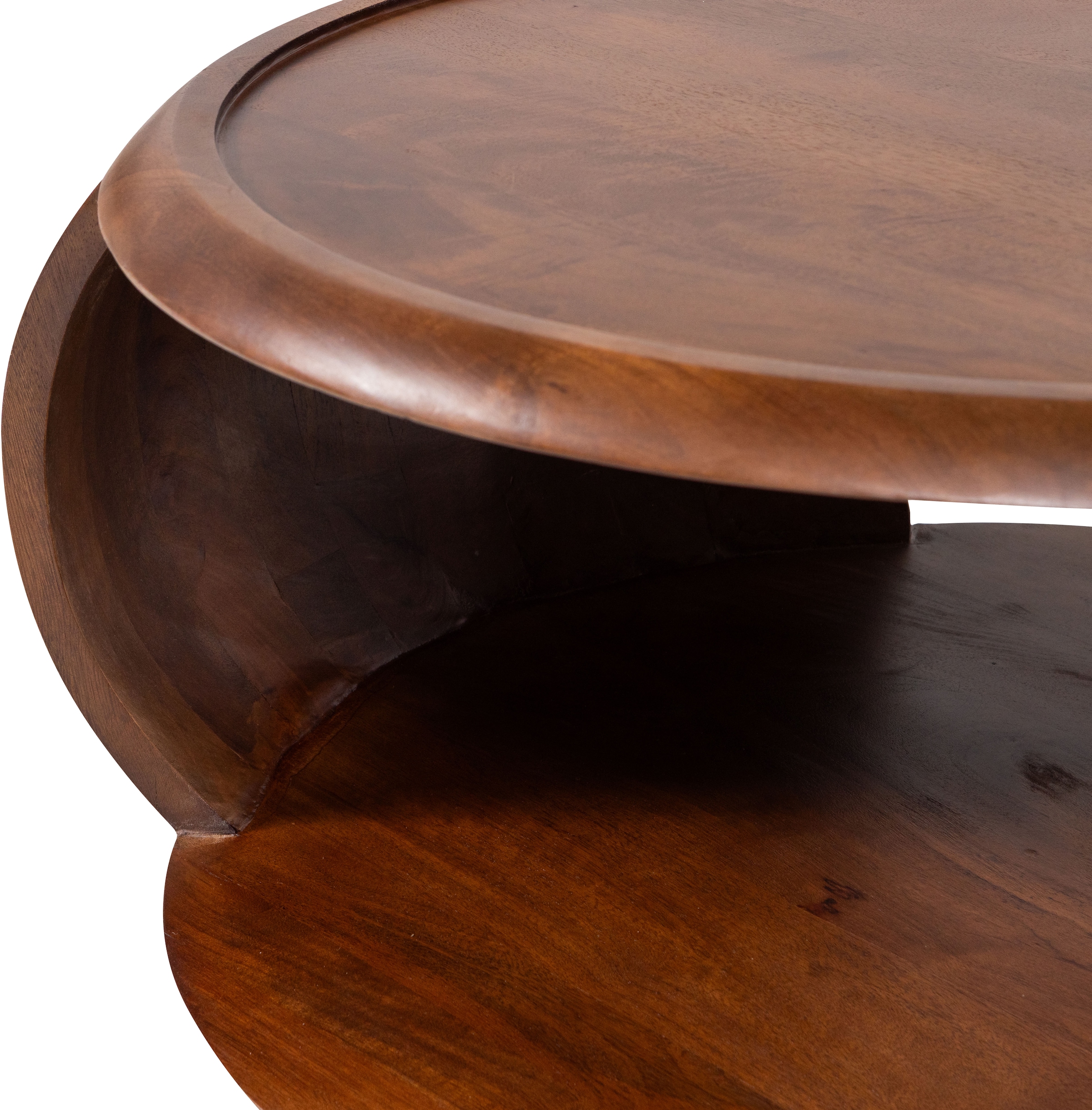 WOOOD Table basse »Cole mit Massivmangoholz und Aussparung B 72 x T 72 x H 36 cm« forme organique, capacité de charge 11,3 kg, pour usage intérieur