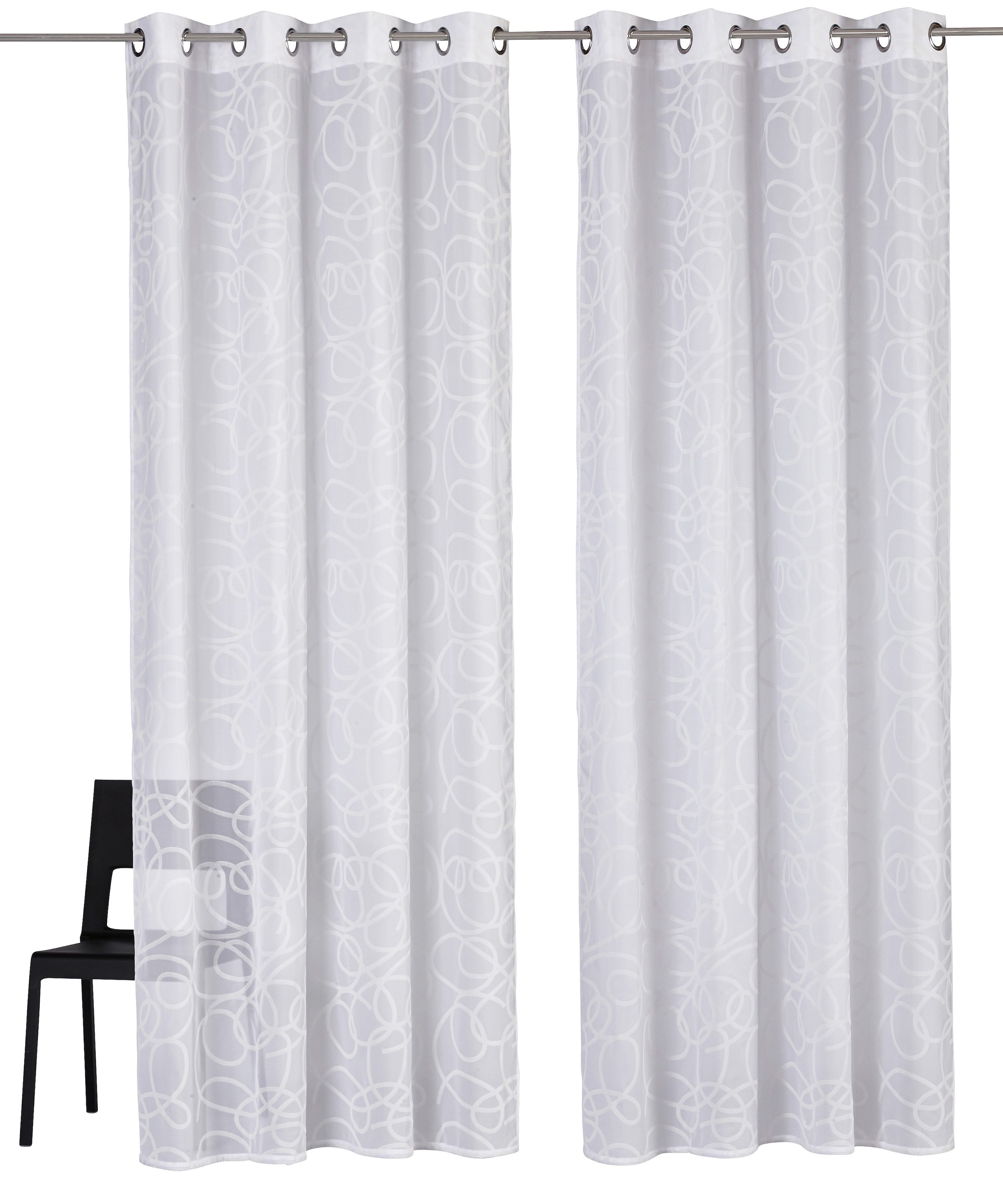 my home Gardine »Tanaro«, (2 St.), 2-er Set, Transparent, Bedruckt, Polyester