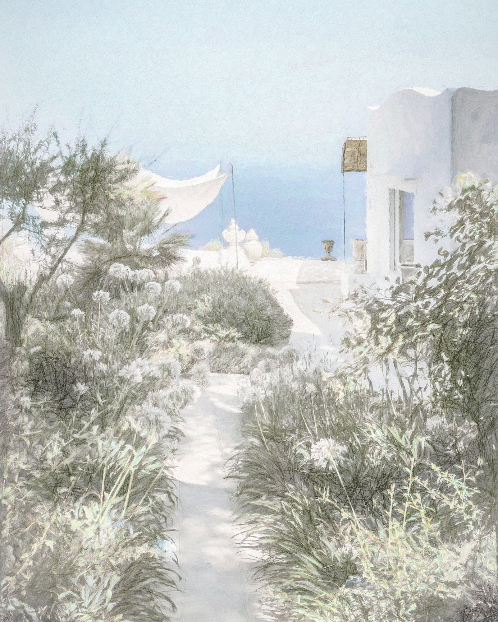 Image of Komar Vliestapete "Digitaldruck Vlies - Côte d’Azur - Grösse 200 x 250 cm" bedruckt glatt Wohnzimmer, Schlafzimmer