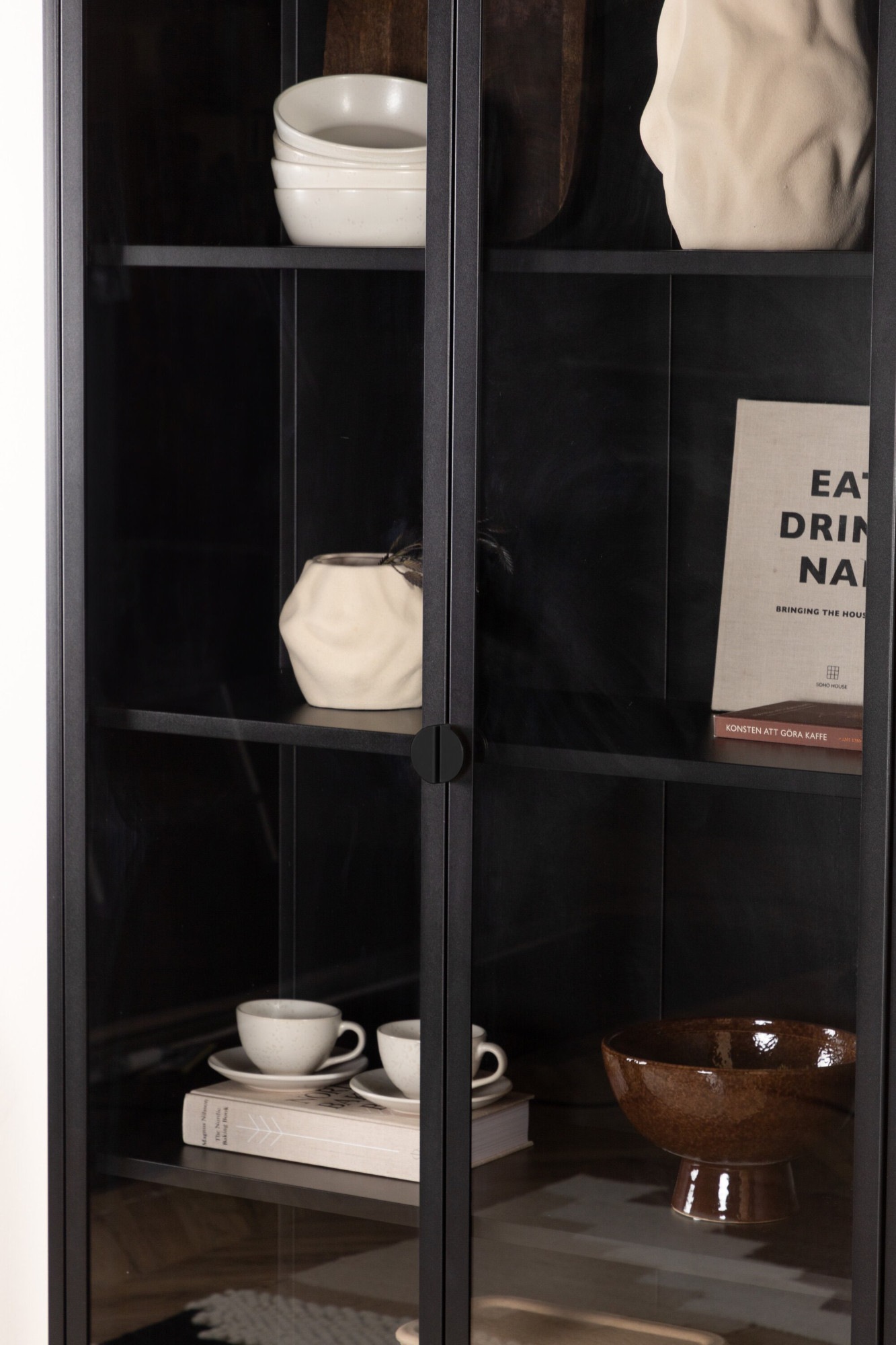 Venture Home Vitrines »Piring, hoher Stauraumschrank, 2 Türen, Höhe 190 cm« Armoire haute, revêtement par poudrage, portes en verre, haute, sophistiquée