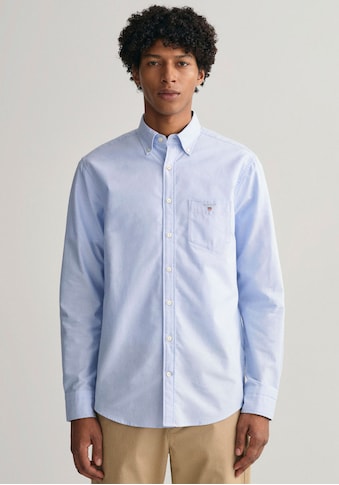 Langarmhemd »Regular Fit Oxford Hemd strukturiert langlebig dicker«