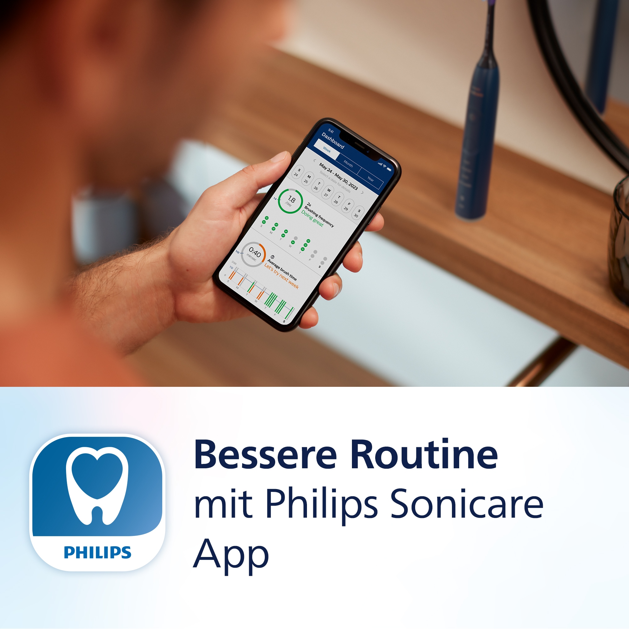Philips Sonicare Brosse à dents électrique »Series 7100 HX7423/08« 4 cuis Aufsteckbürsten mit visueller Andruckkontrolle, 4 Putzmodi und 3 Intensitätsstufen