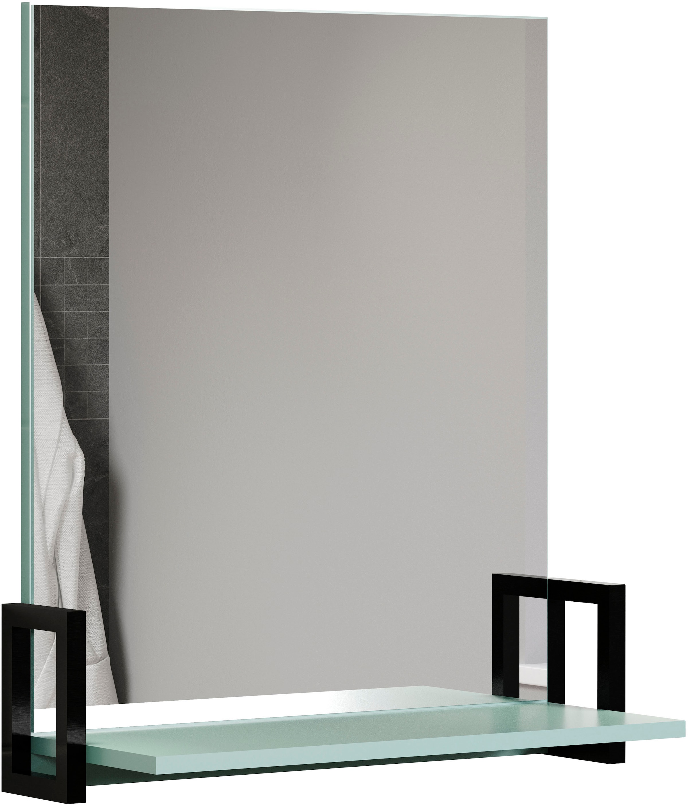 welltime Badspiegel »Malcesine« Badspiegel mit Ablage in Dunkeltürkis - Masse (B/T/H) 64/24/74 cm