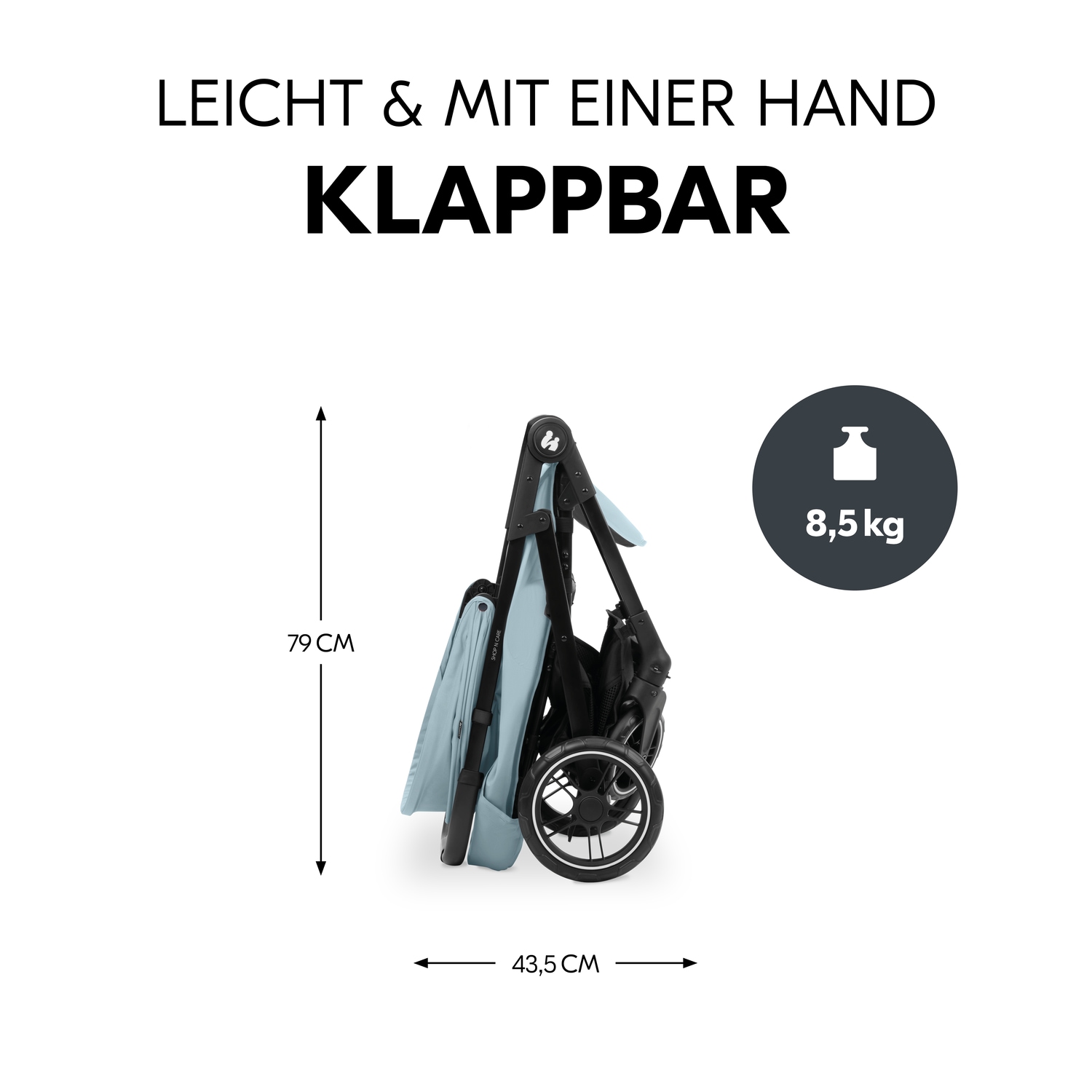 Hauck Kinder-Buggy »Shop N Care, Dusty Blue« 22 kg bis 22 kg belastbar; kompatibel mit Babyschale