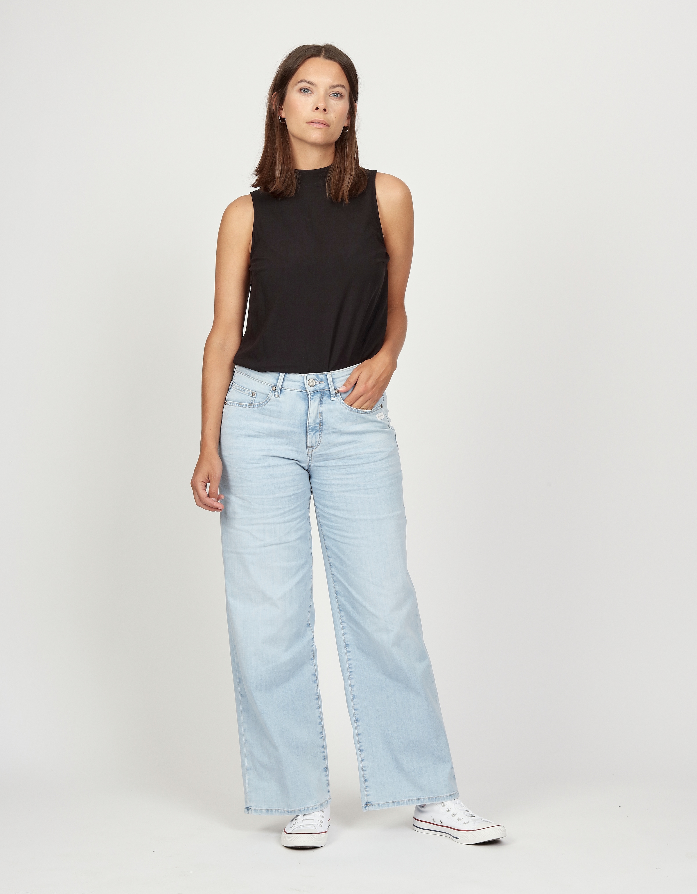 GANG Weite Jeans »94CARLOTTA«, weiter Fit im bodenlangen Palazzo-Style