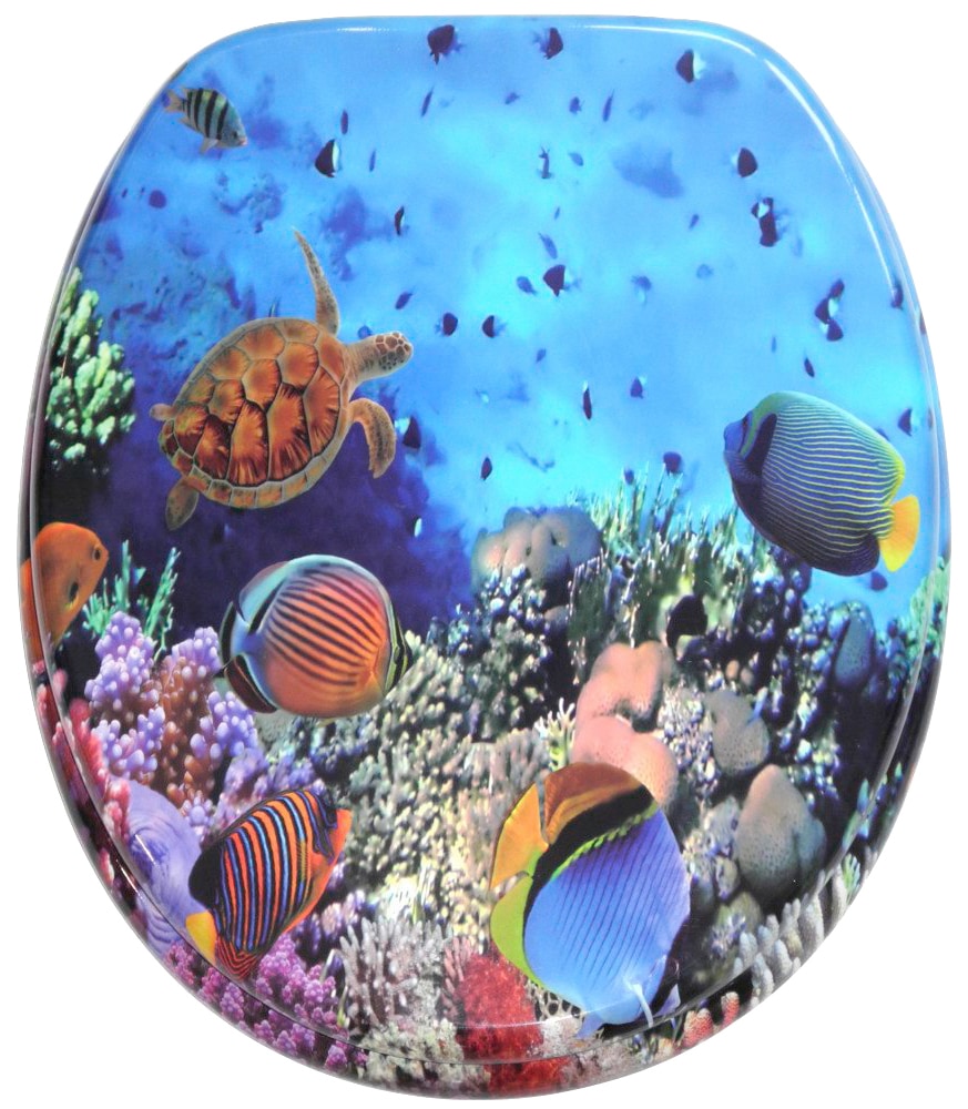 Sanilo Set d'accessoires de salle de bain »Ocean« bestehend aus WC-Sitz, Badteppich, Stöpsel, Seifenspender, WC-Bürste