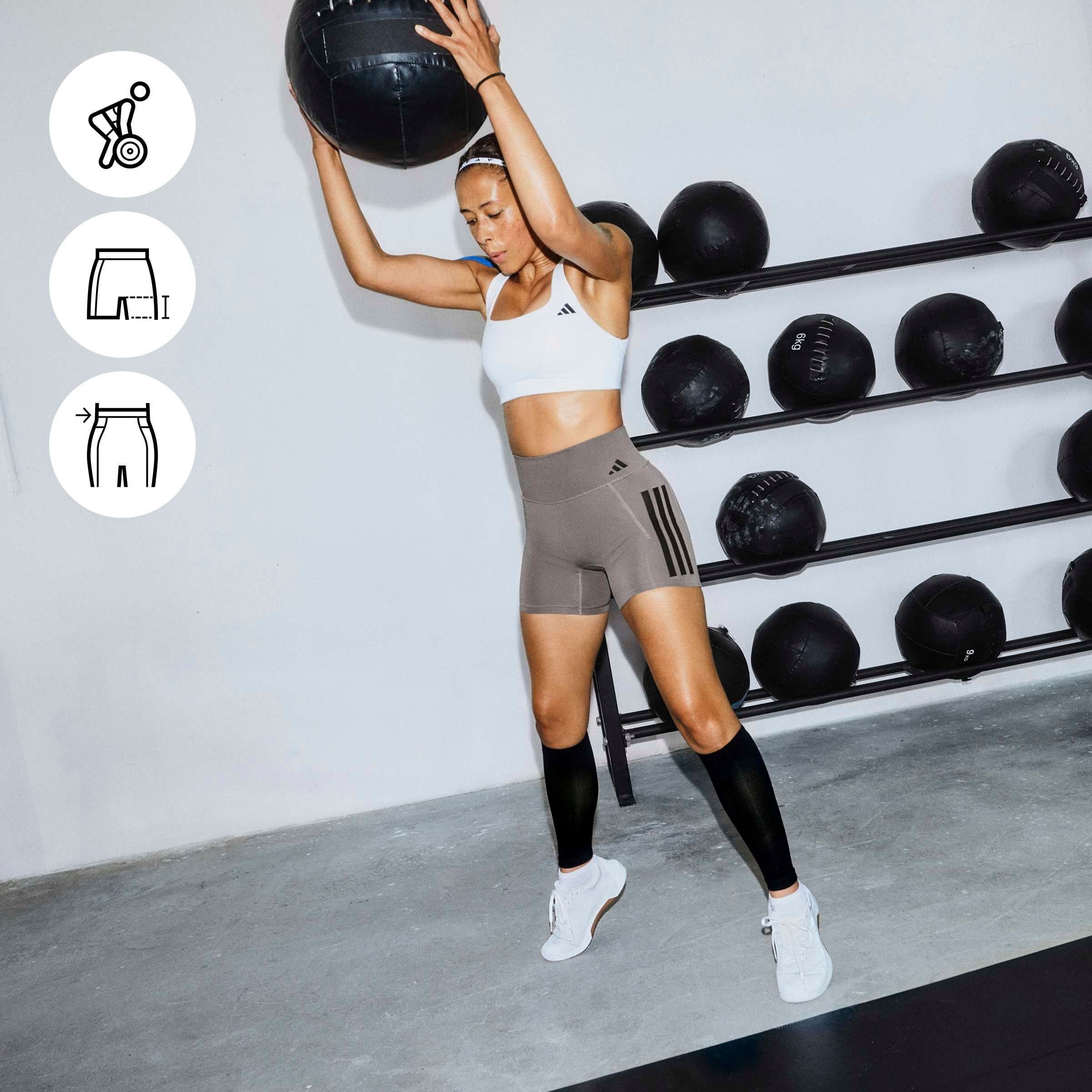 adidas Performance Short »OPTIME WORKOUT 3-STREIFEN KURZE LEGGINGS«