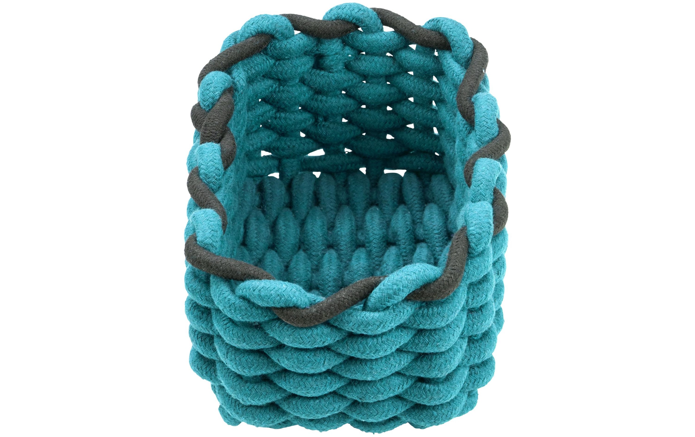 diaqua® Aufbewahrungskorb »Cord 20 x 14 x 10 cm, Petrol/Schwarz«