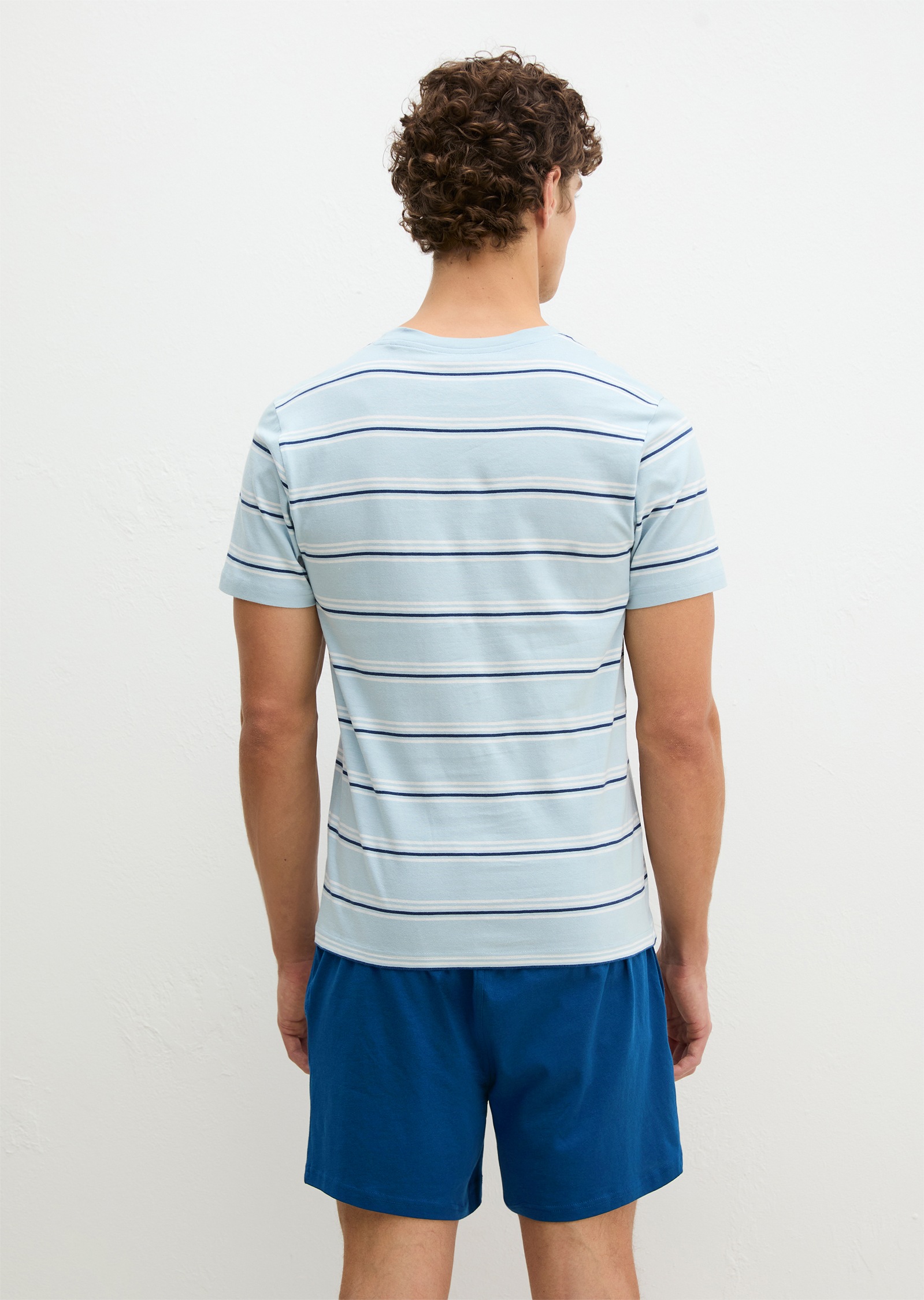 Marc O'Polo Shorty »Mix N Match Cotton« 2 pièces mit kurzem Arm und Rundhalsausschnitt, Hose mit Gummizug und Bindeband