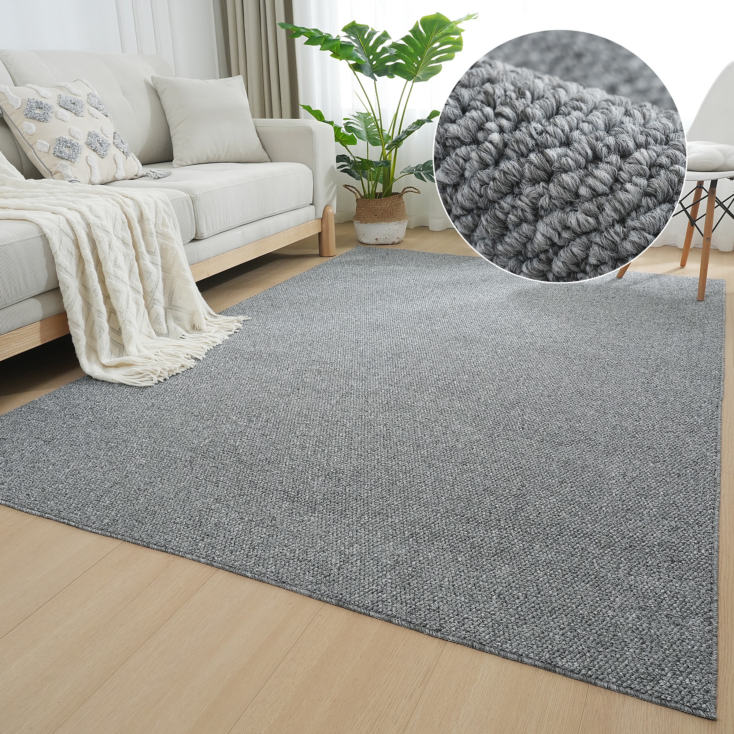 Image of GOODproduct Teppich "Lilia" rechteckig 5 mm Höhe Sisal-Optik, uni, waschbar, Wohnzimmer, Schlafzimmer, Esszimmer
