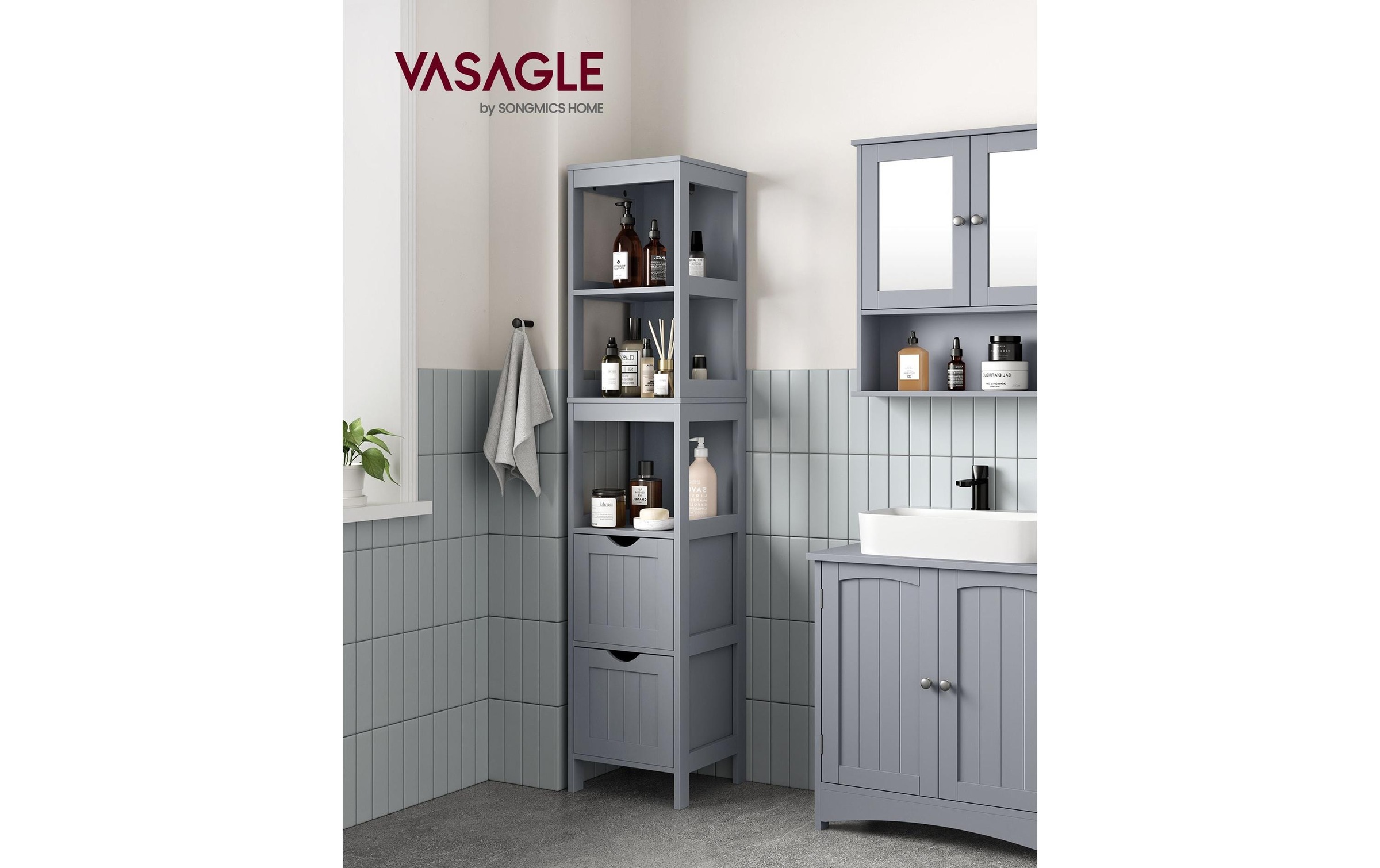 VASAGLE Kommode »in Landhausstil 30 x 141.5 cm«